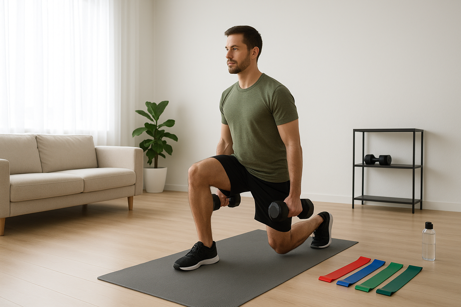 Resistance bands and dumbbells hybrid home workout: 40-minute full body plan