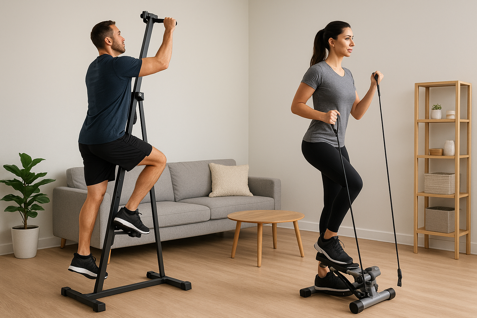 Vertical climber vs stair stepper: which home cardio machine burns more in less time?