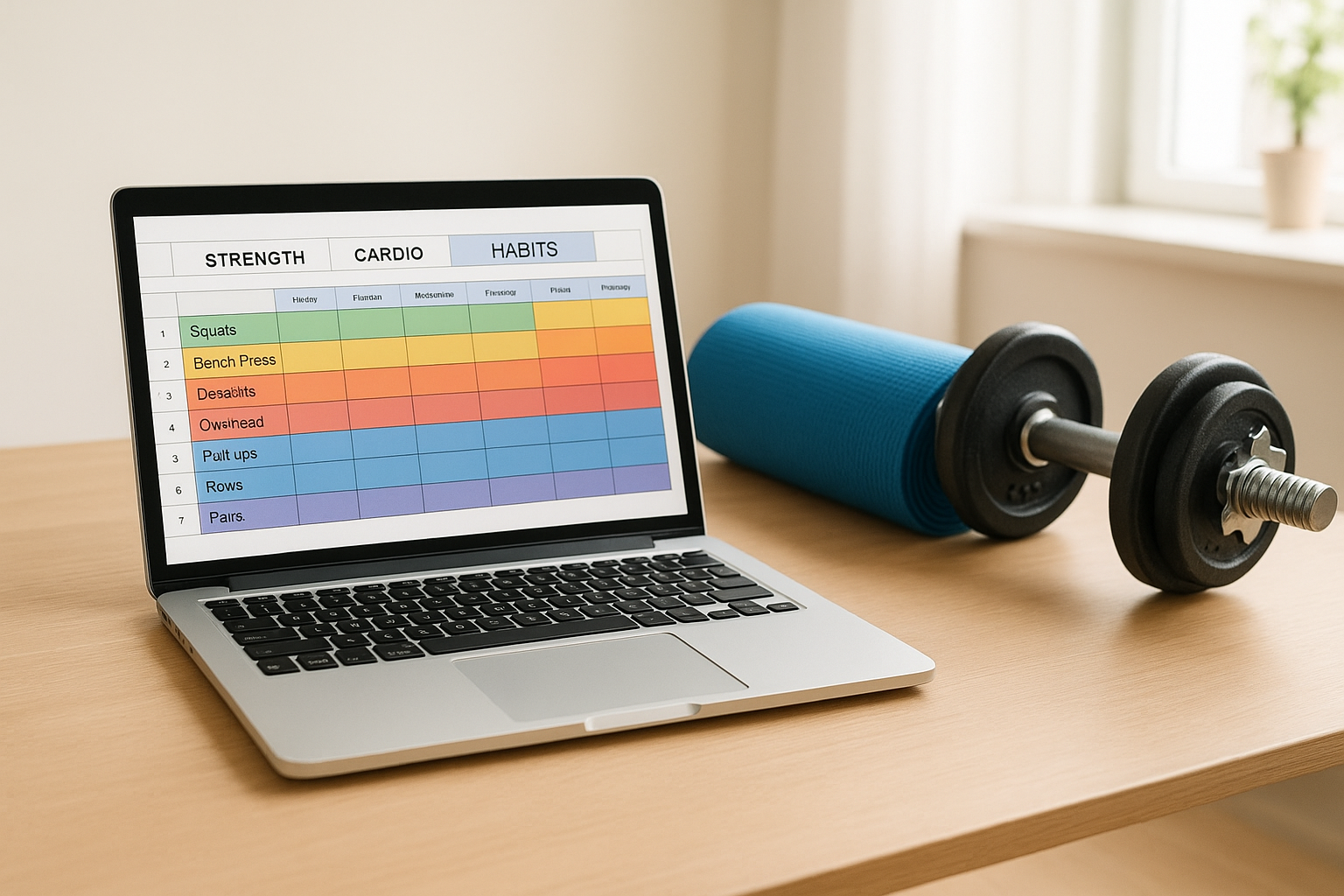 How to use a simple spreadsheet as your home workout tracker instead of paid apps