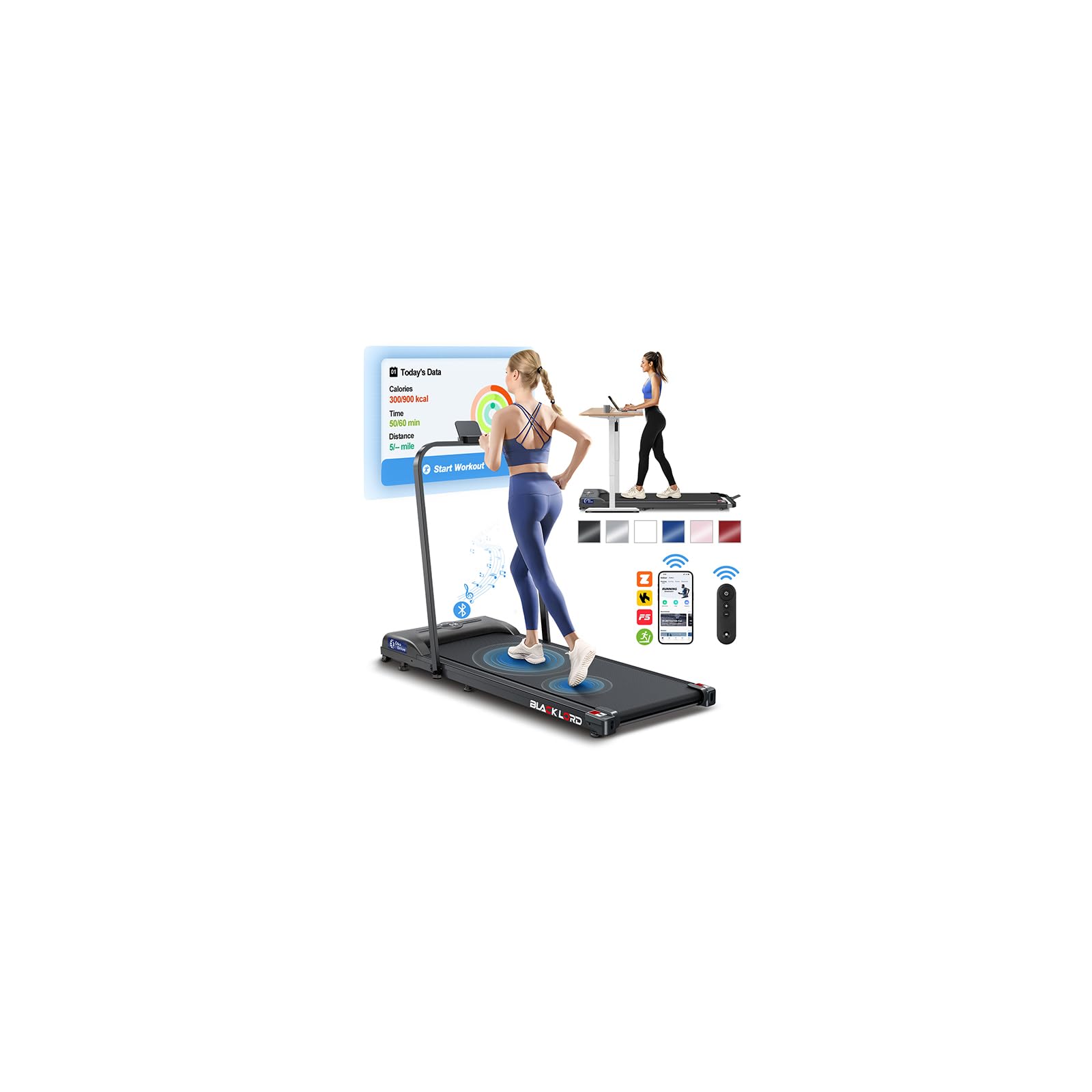 Black Lord 2.2HP walking pad, compact under desk treadmill for home training with an eye-catching Amazon deal