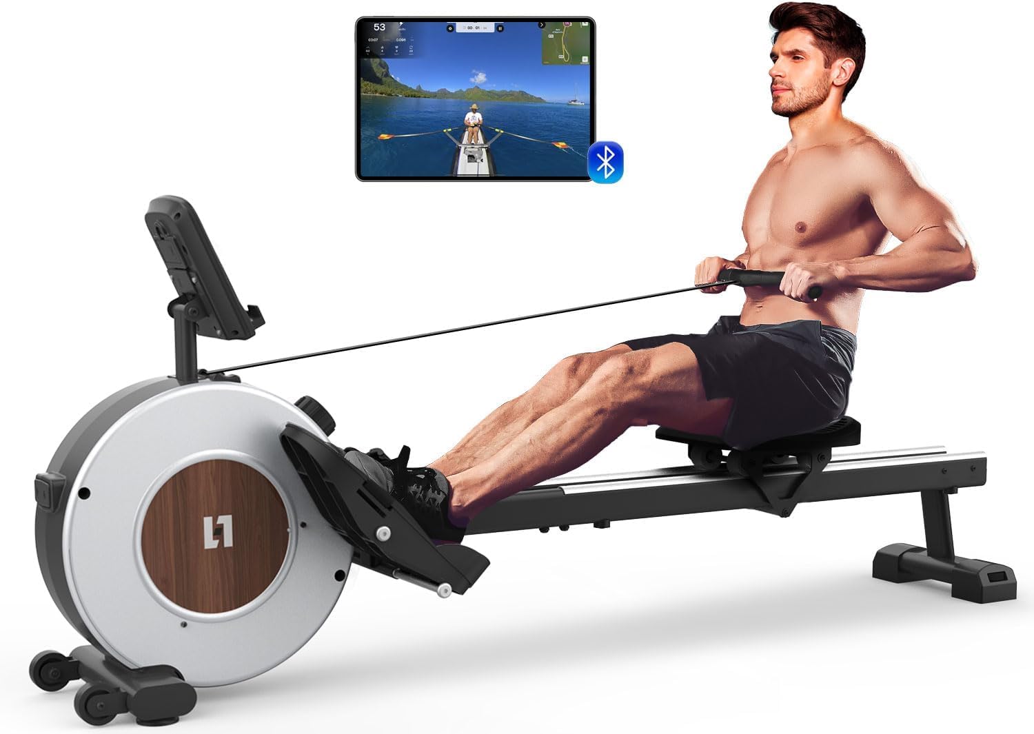 Neezee water rowing machine for home, smooth aluminum rail rower with LCD monitor now at a sharp Amazon price