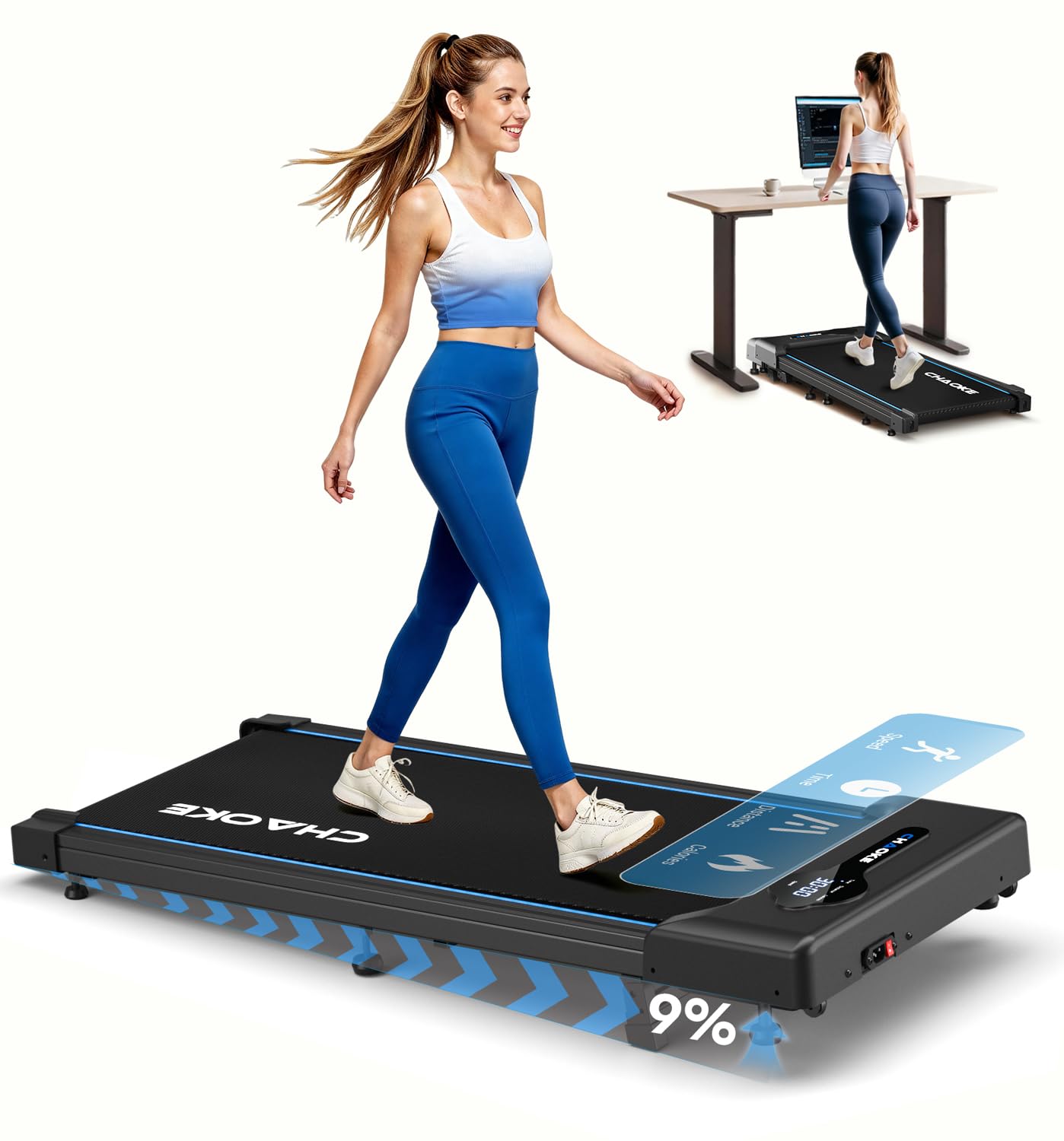 CHAOKE walking pad treadmill with incline, compact under desk cardio solution at a sharp Amazon price