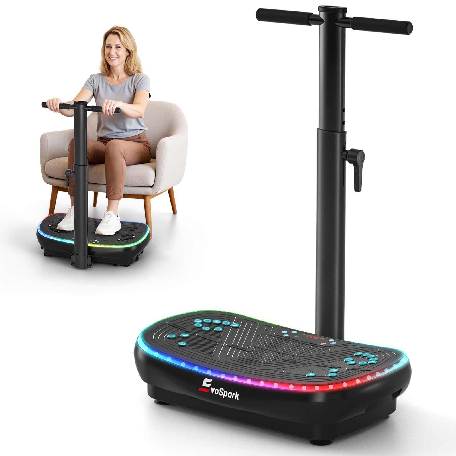 EvoSpark 2D & 4D vibration plate, compact whole body trainer for home fitness now on Amazon