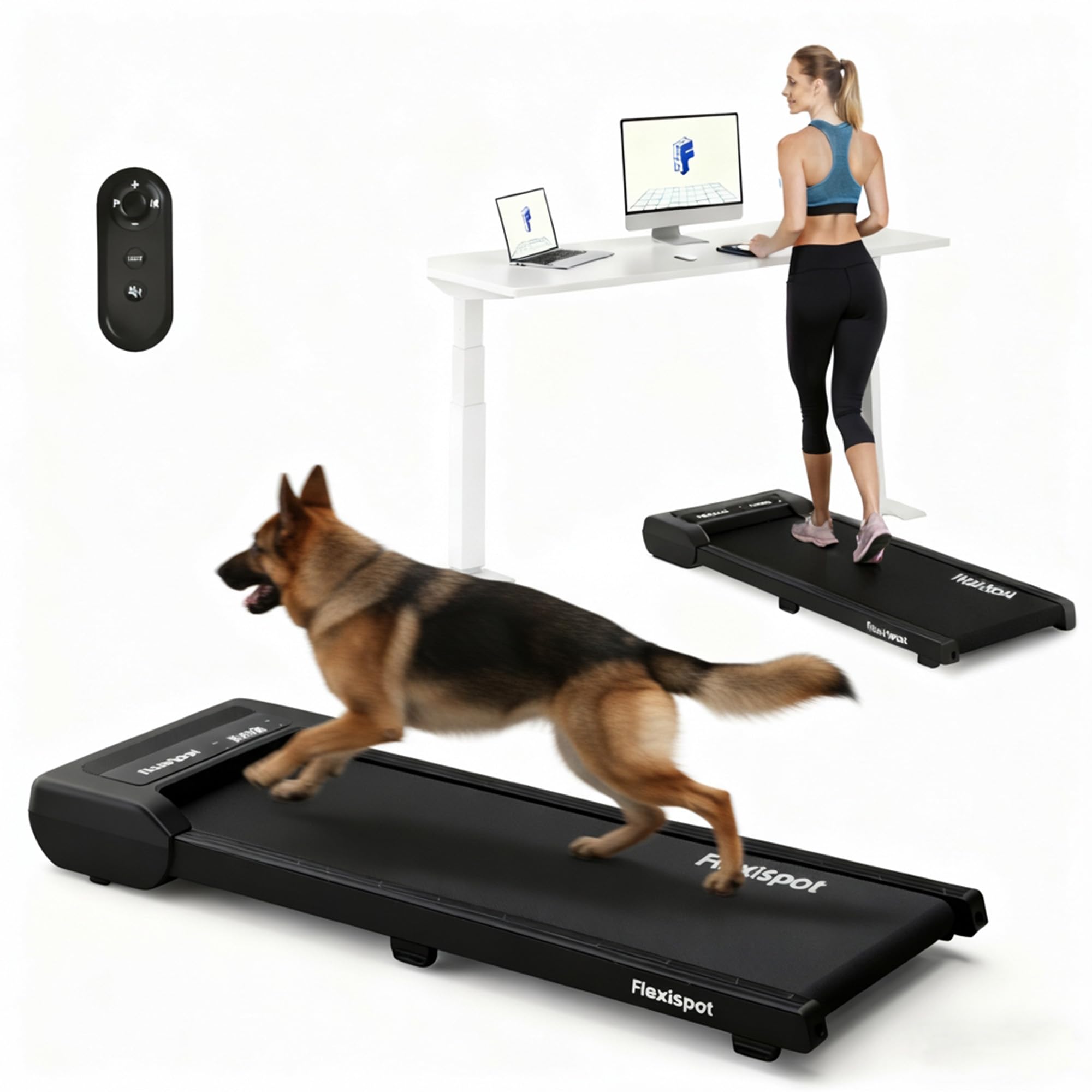 FlexiSpot walking pad, 4 in 1 under desk treadmill for quiet home and office cardio on Amazon