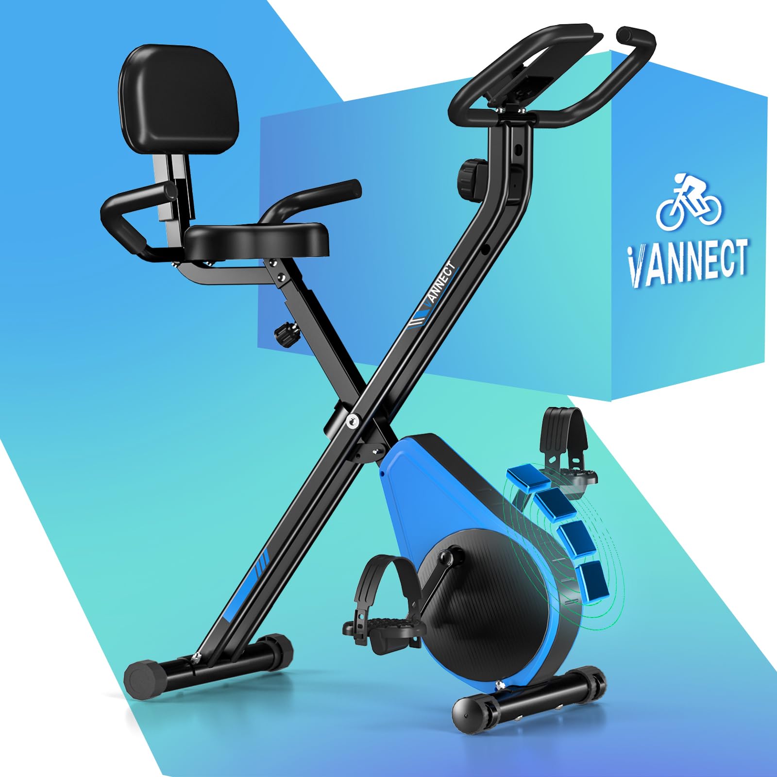 Upgraded folding exercise bike with 16 magnetic levels, quiet home cycling solution on Amazon