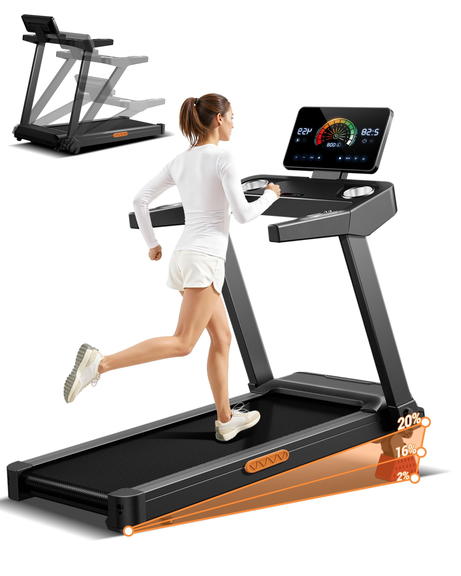 LONTEK foldable treadmill for home with incline, compact running machine now on Amazon