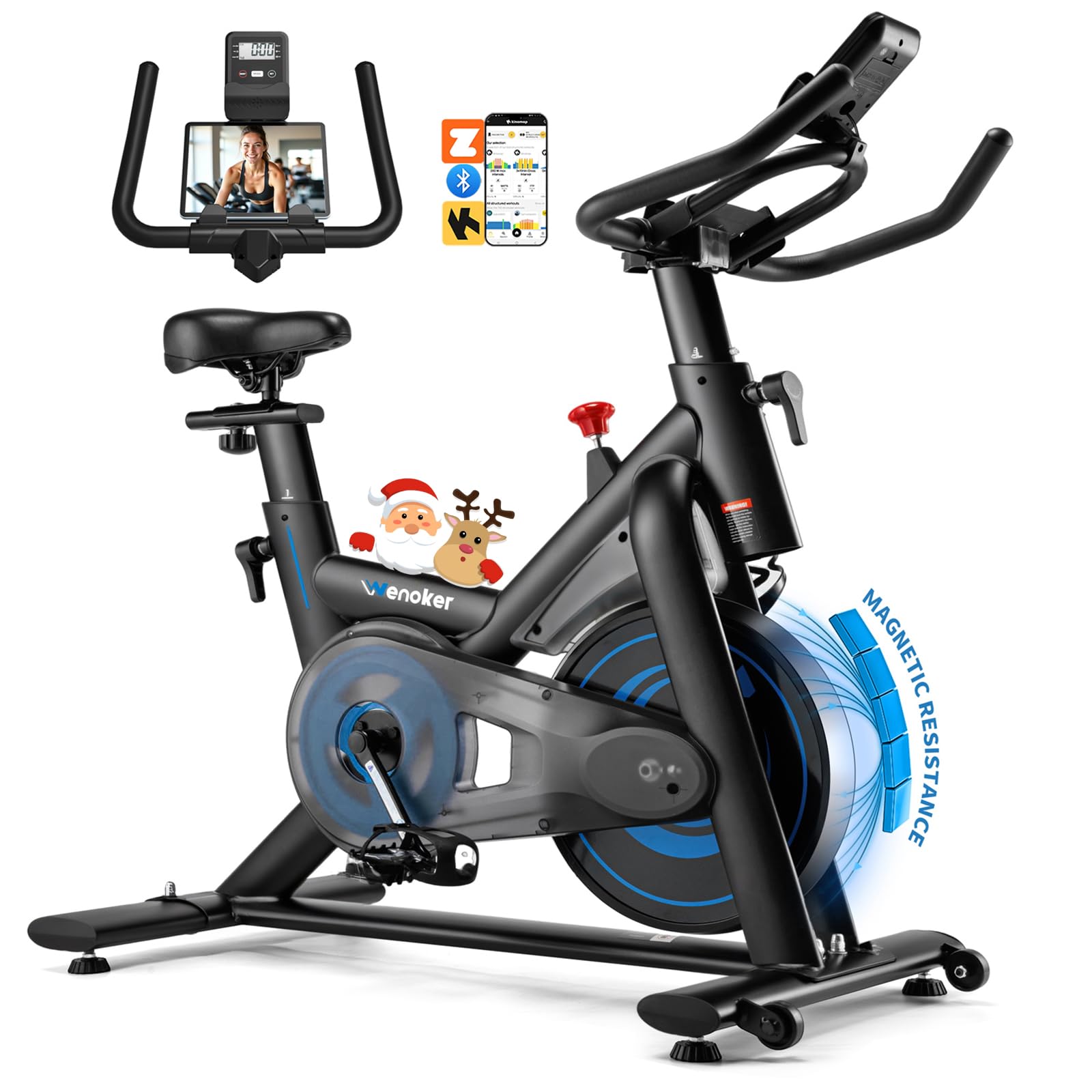 Wenoker exercise bike, app compatible indoor spin bike for home now at a stand-out Amazon price