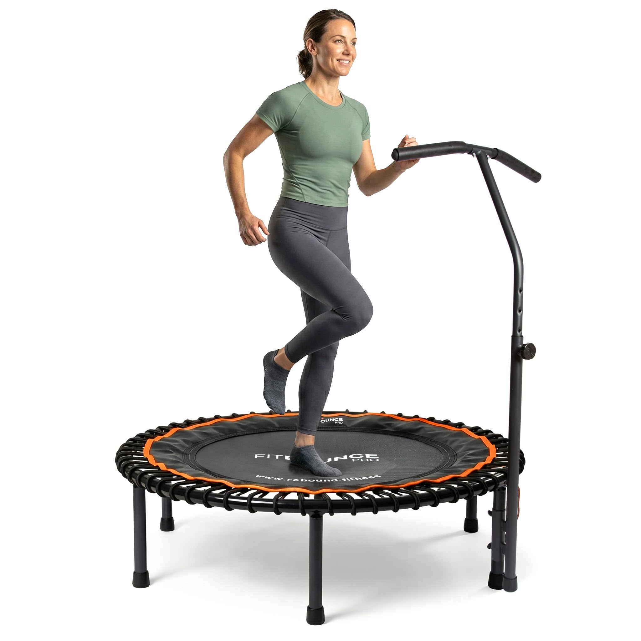 MXL FIT Bounce PRO rebounder with T-bar, silent indoor trampoline for low-impact home cardio su Amazon