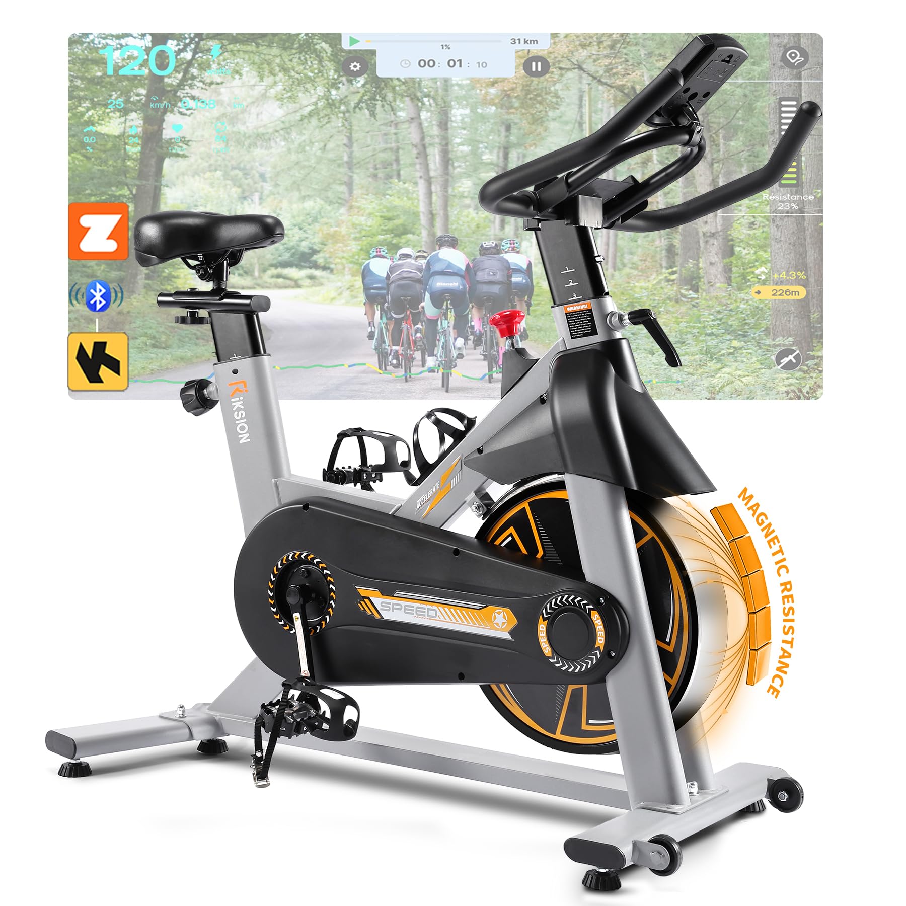 Riksion exercise bike for home use, quiet indoor cycling trainer on Amazon with a strong price