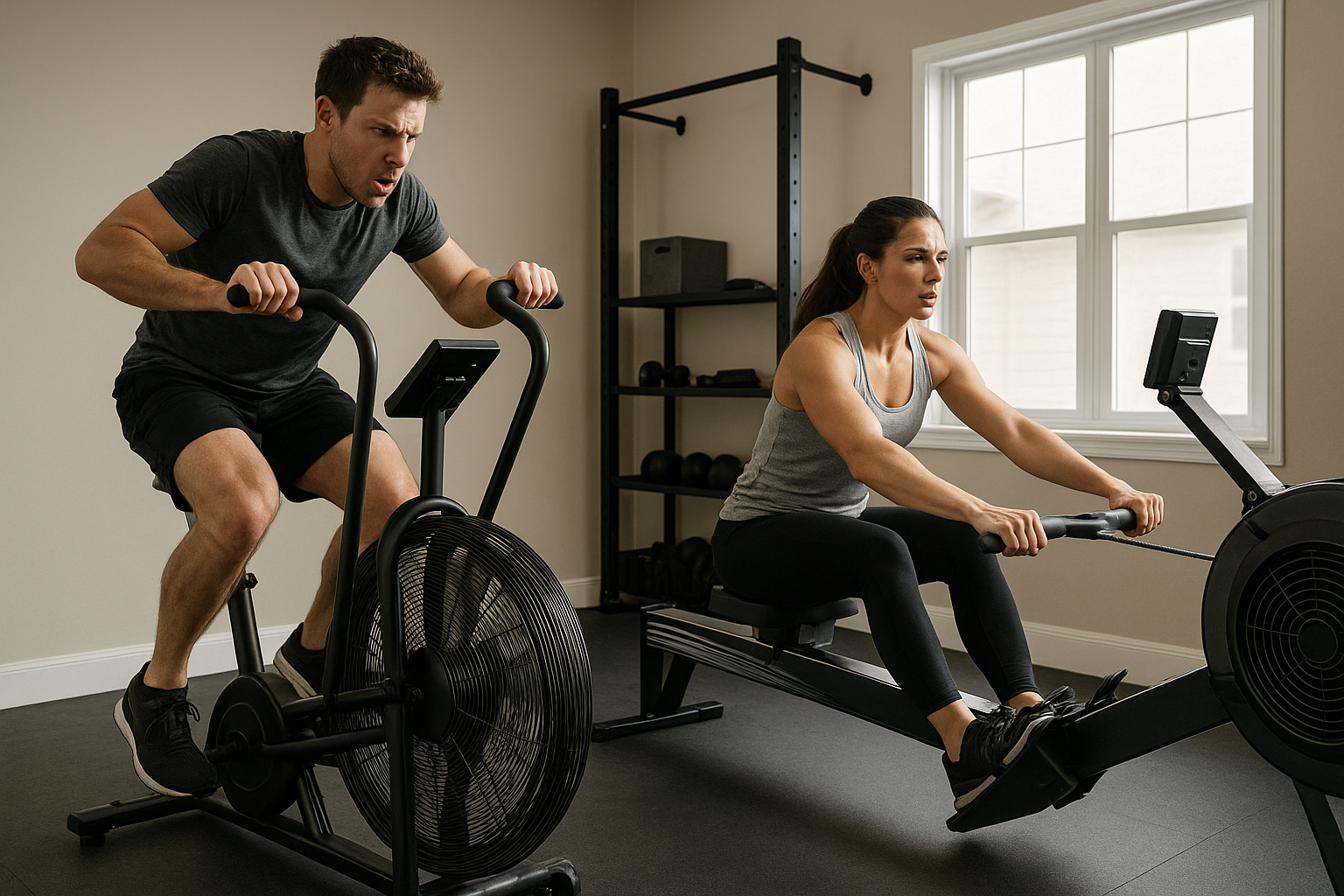 Air bikes vs fan rowers: which air-resistance cardio fits better in a home gym