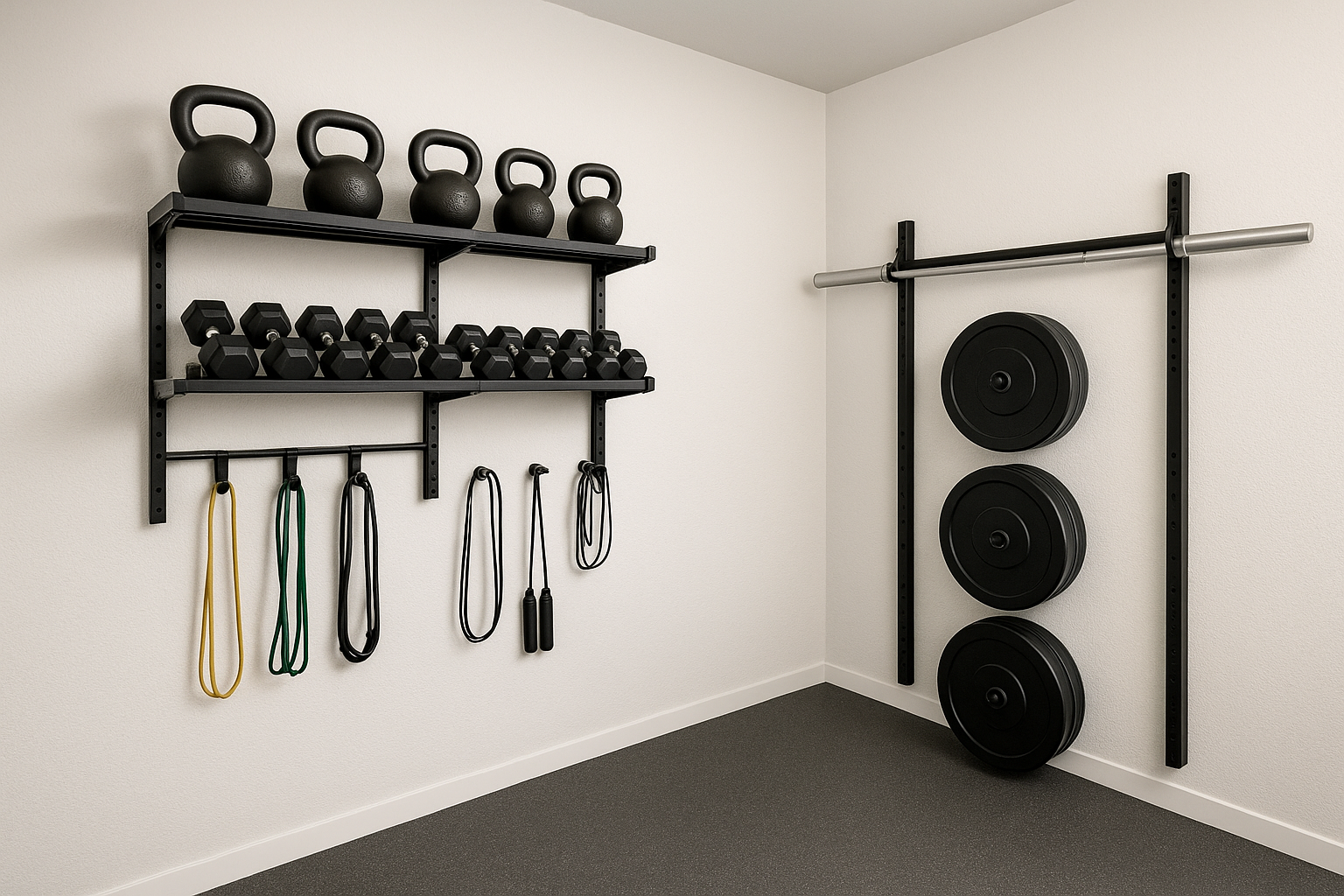 How to choose modular wall-mounted storage for a safe, tidy home gym