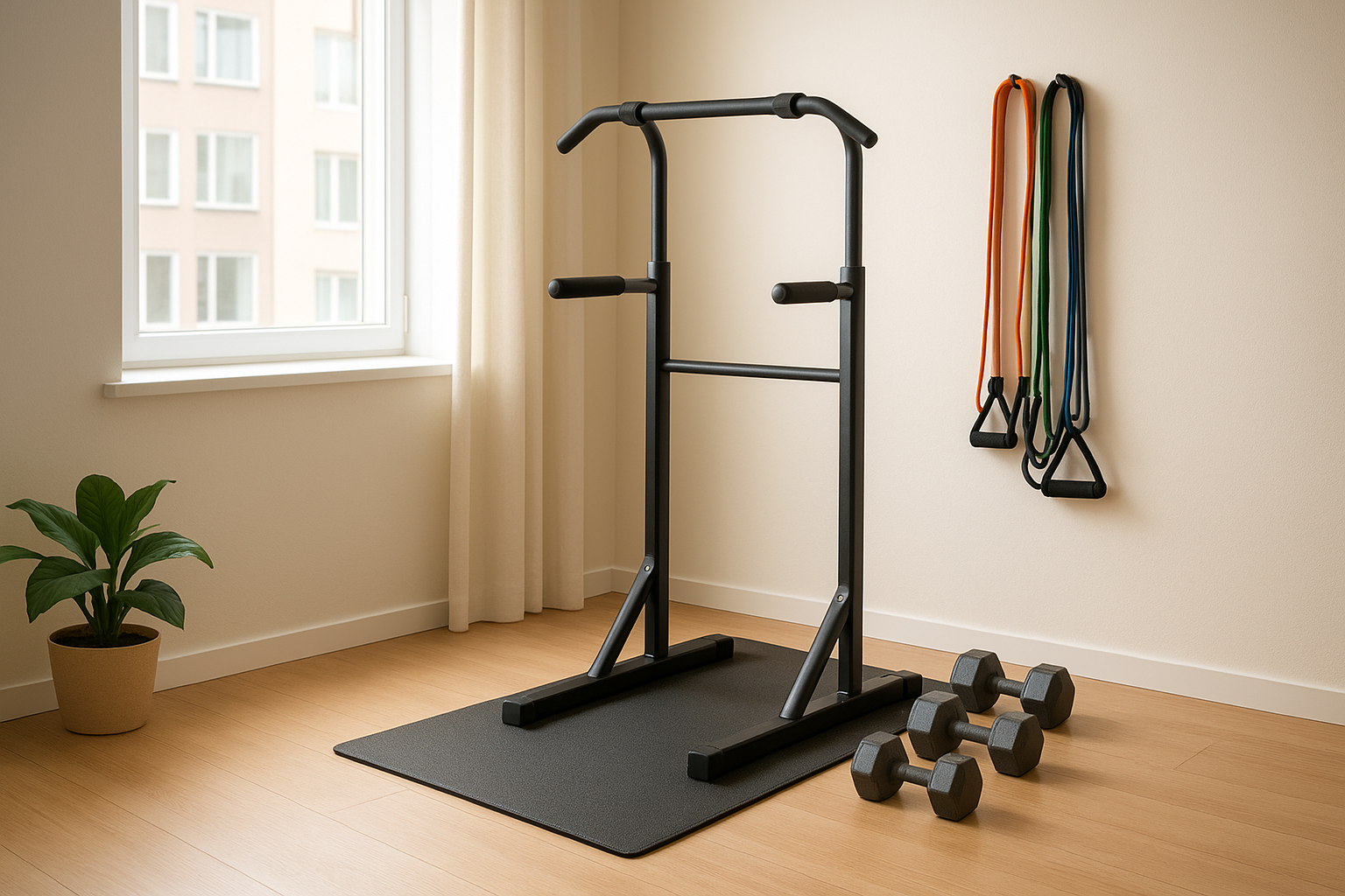 Compact adjustable dip station: how to choose a stable option for your home gym corner