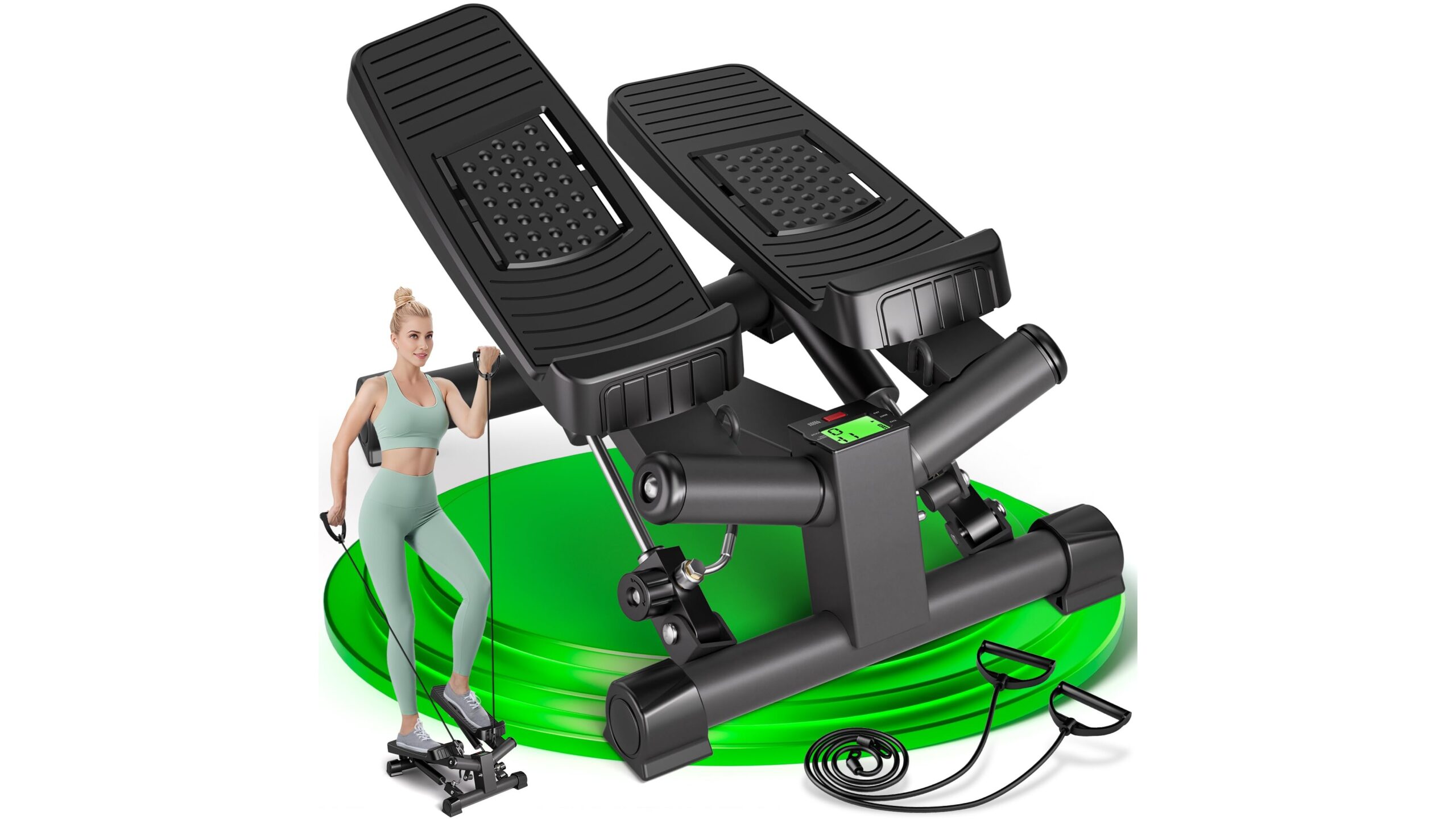 Ultrasport 2in1 mini stepper with resistance bands, compact solution for full-body home cardio