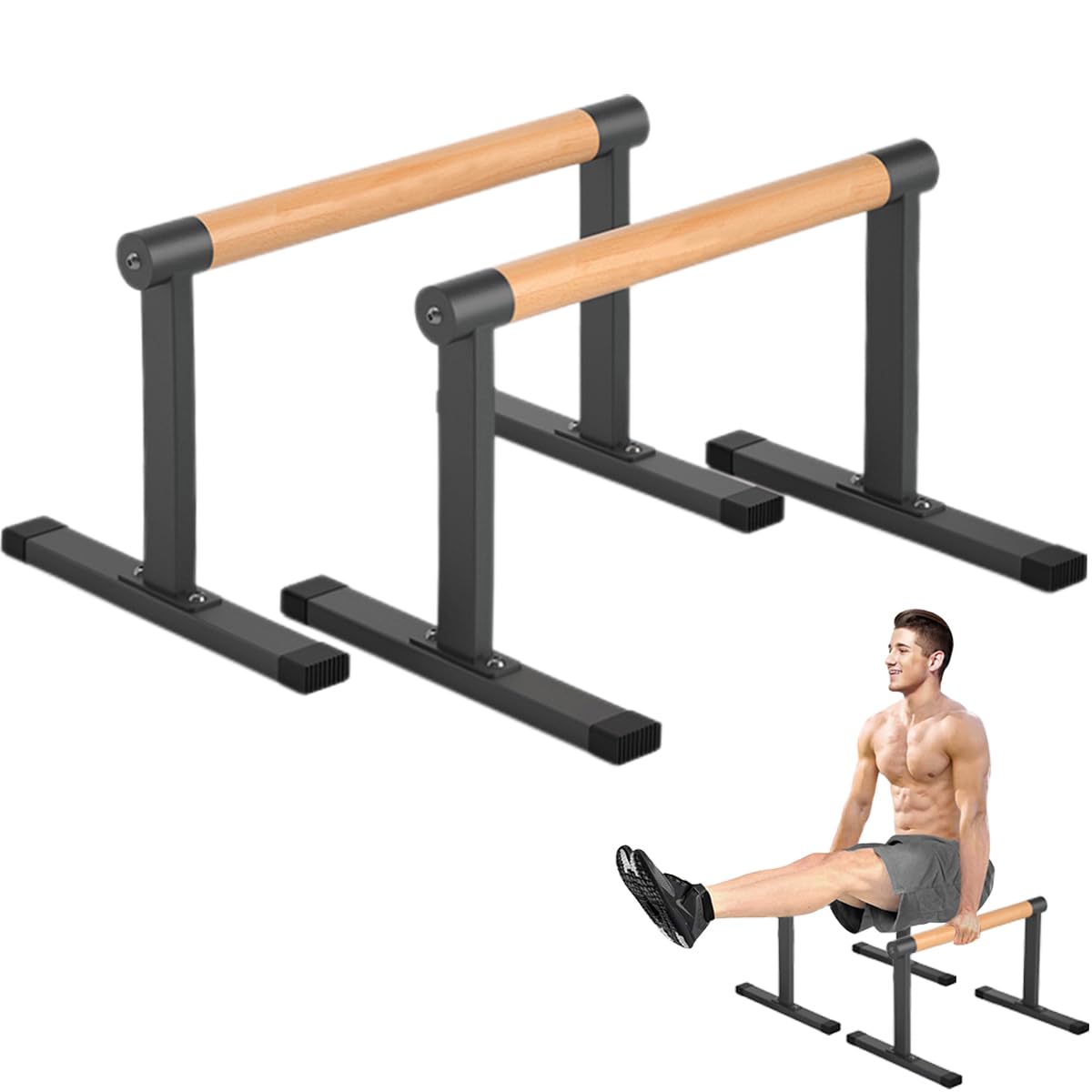 Parallettes bars Bounabay, home calisthenics station for pushups and dips on Amazon