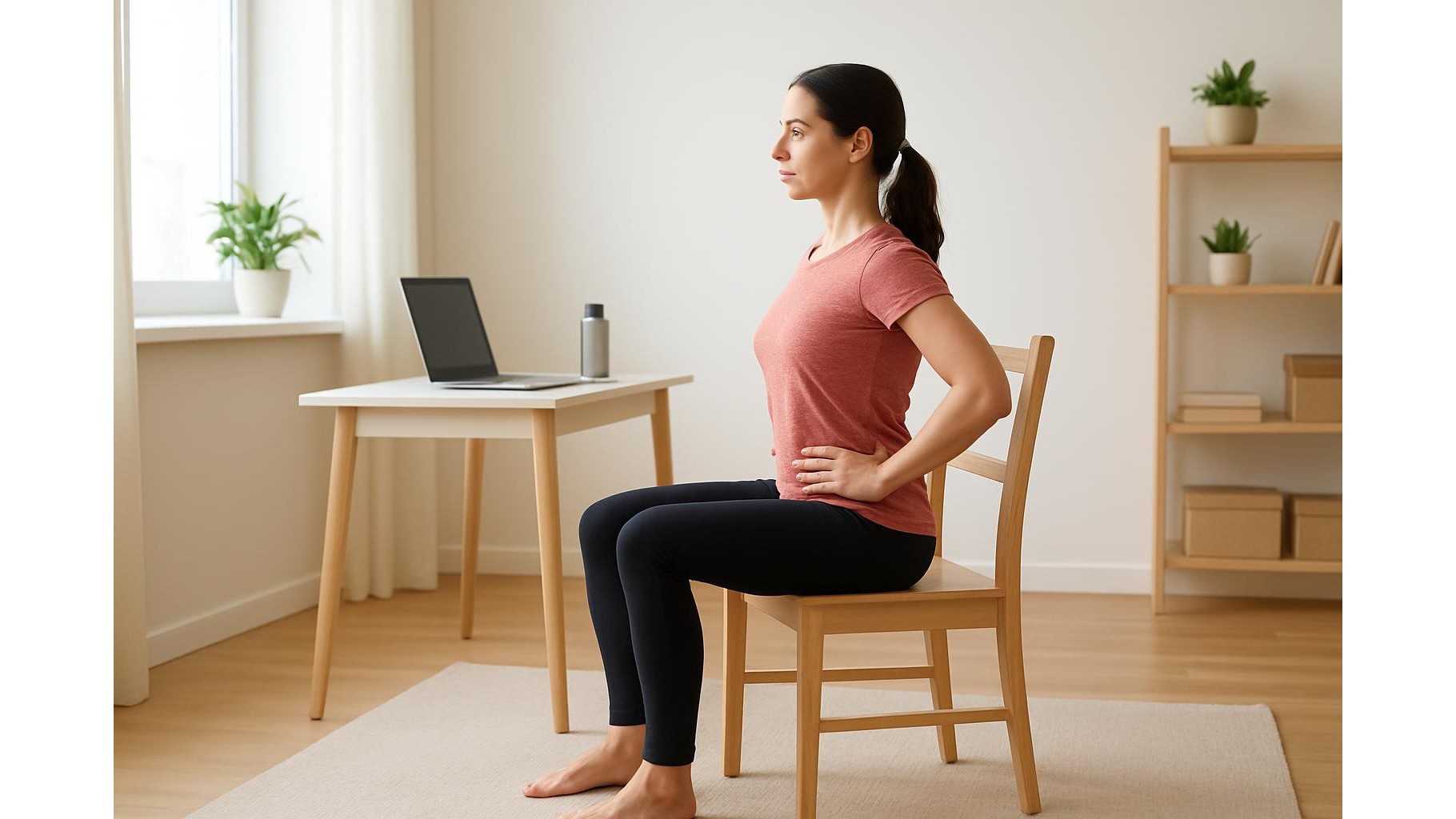 Home core and posture workout with a chair: 30-minute routine for a stronger midline