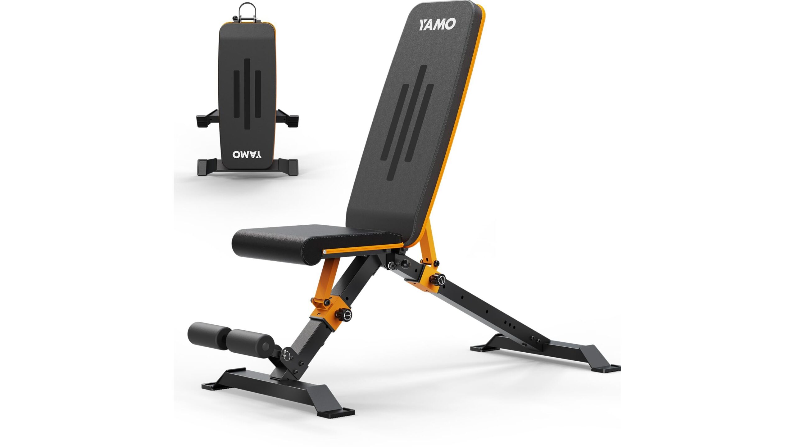 YAMO foldable weight bench YW300, a versatile adjustable bench for strength training at home