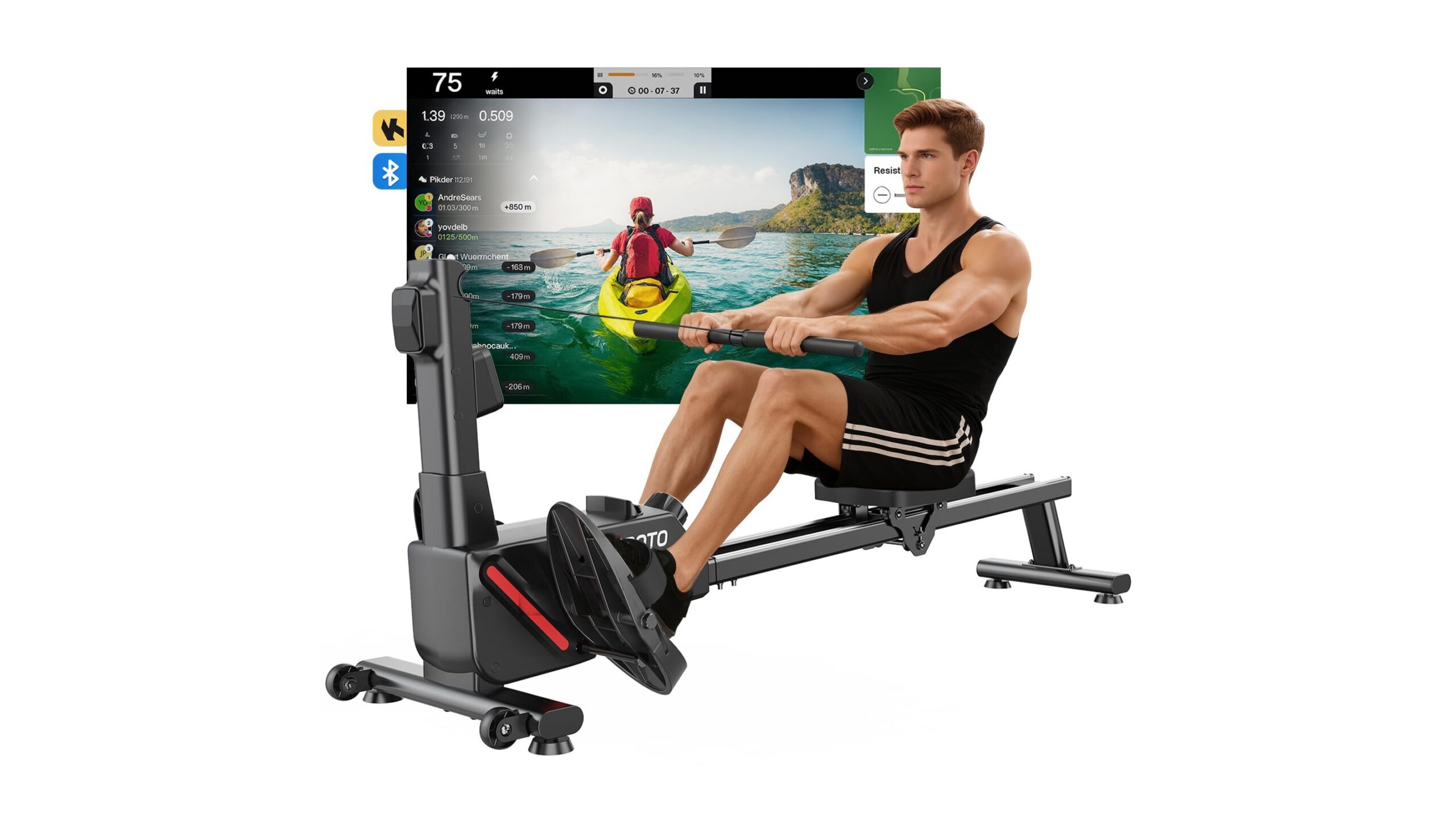 JOROTO magnetic rowing machine, a quiet home rower with multiple resistance levels