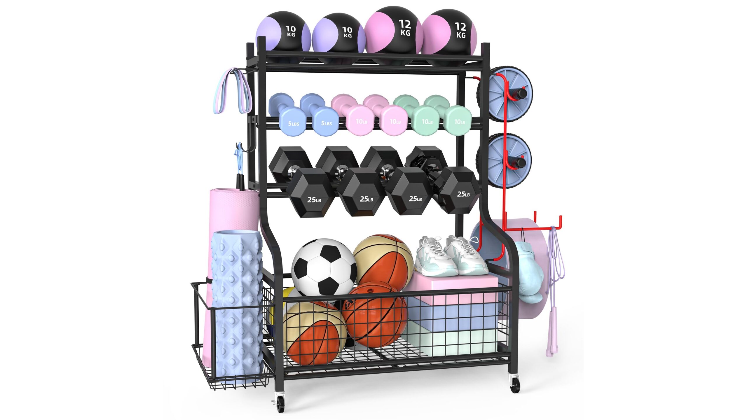 ZACHVO dumbbell rack with wheels, smart storage to declutter your home gym on Amazon