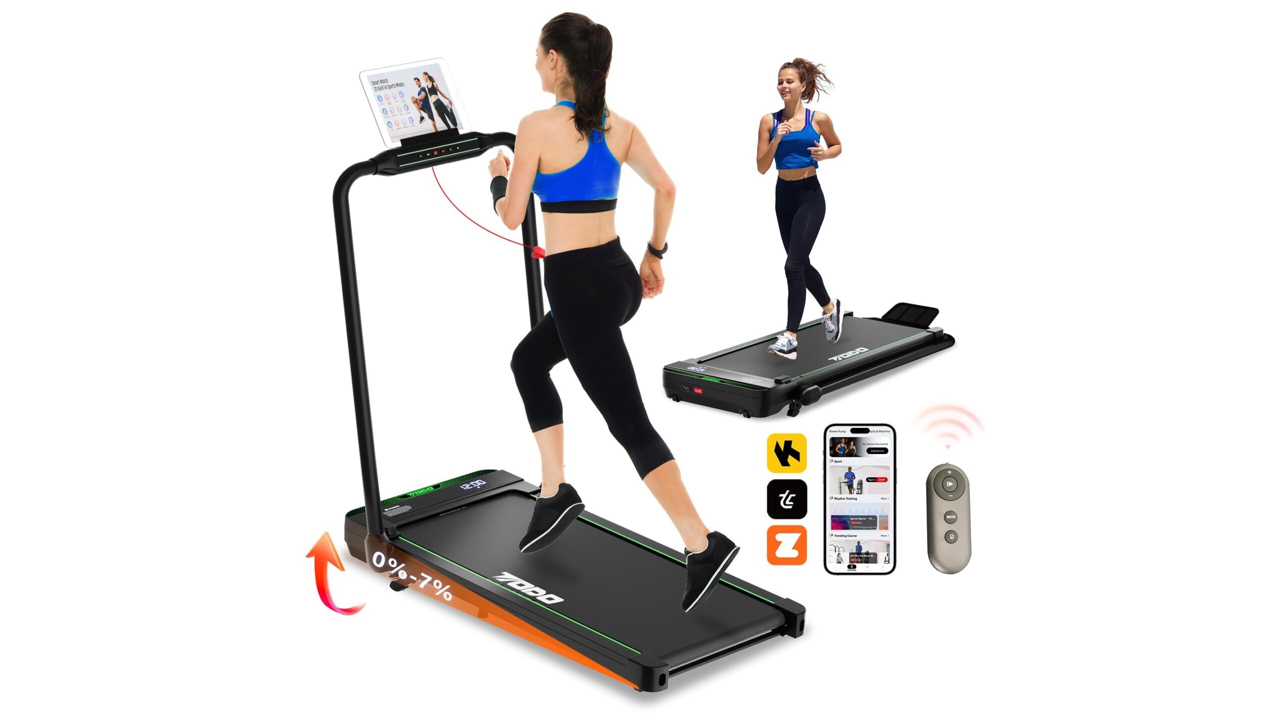 TODO walking pad with incline and app, under‑desk treadmill for home and office in offerta su Amazon