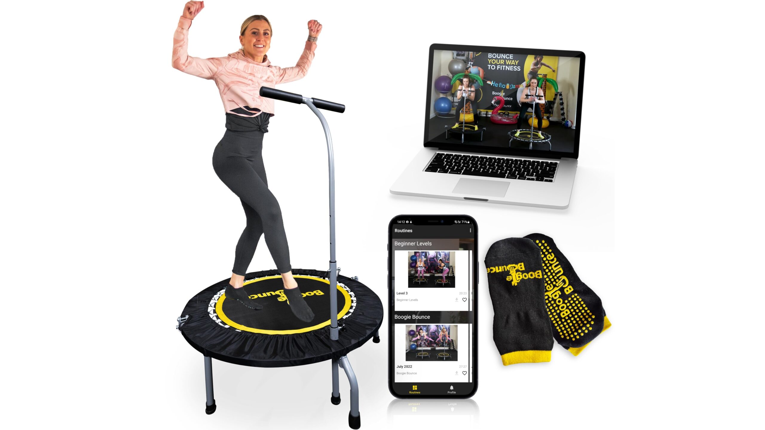 Boogie Bounce rebounder, ultra-quiet fitness trampoline for the whole family now at a smart price