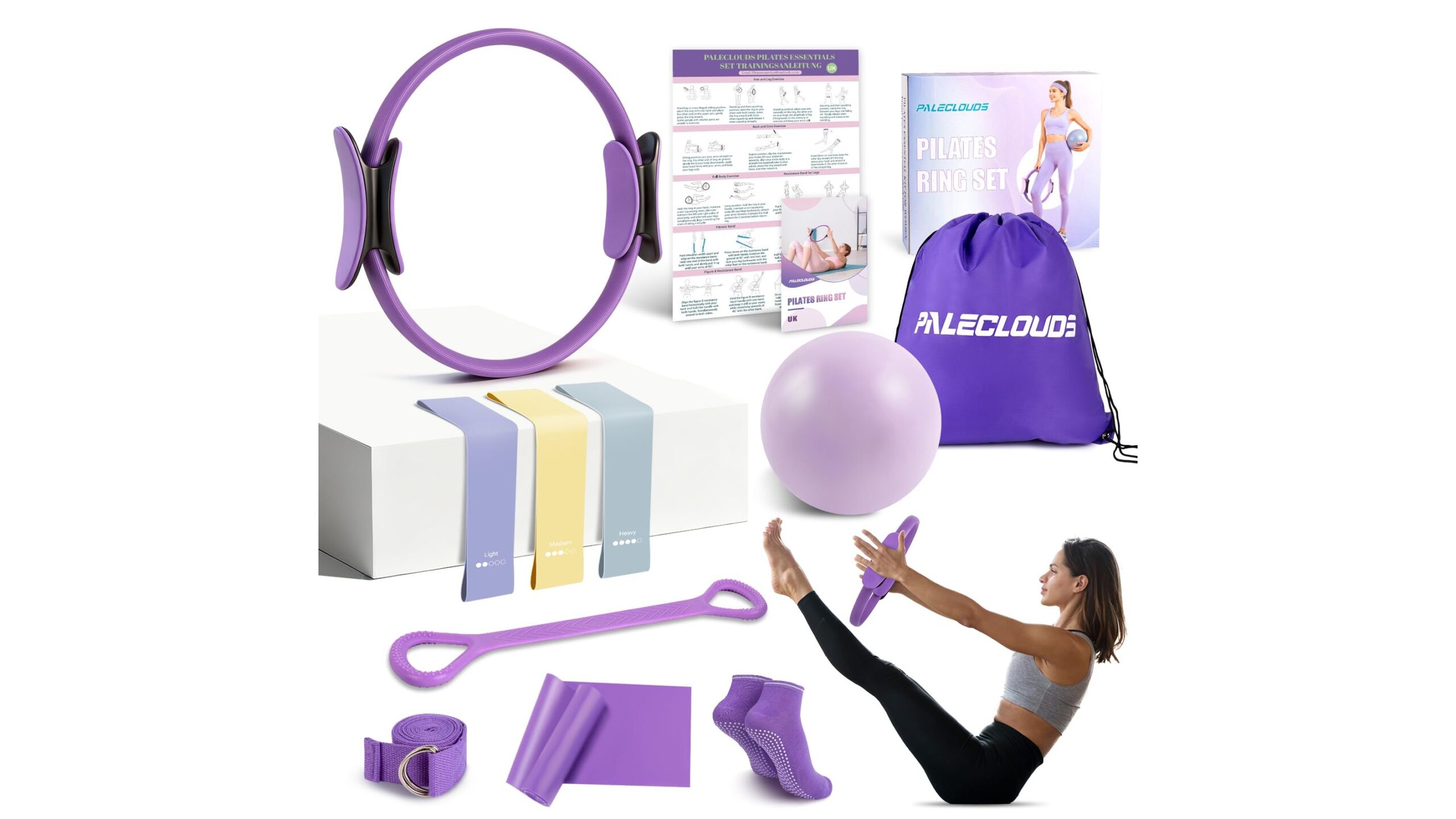 Pilates starter kit with ring, ball and bands, a complete home toning bundle on Amazon