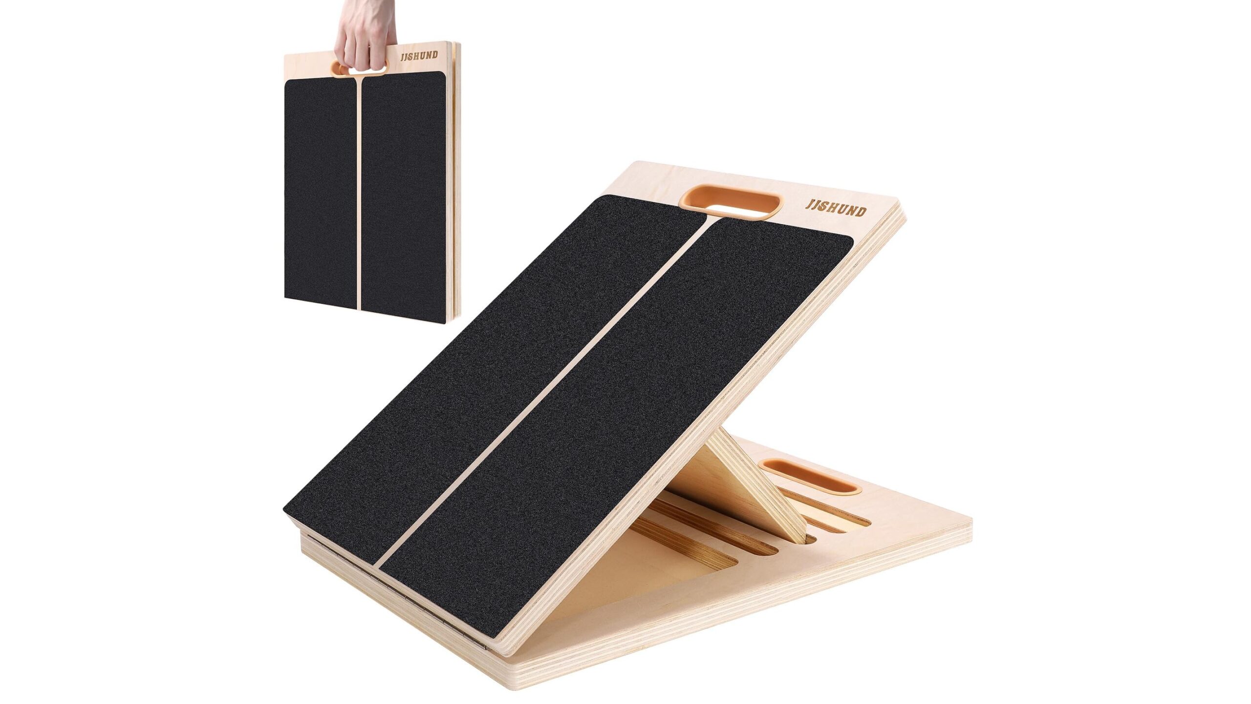 Adjustable slant board for calf stretching, a joint-friendly tool for squats and home rehab