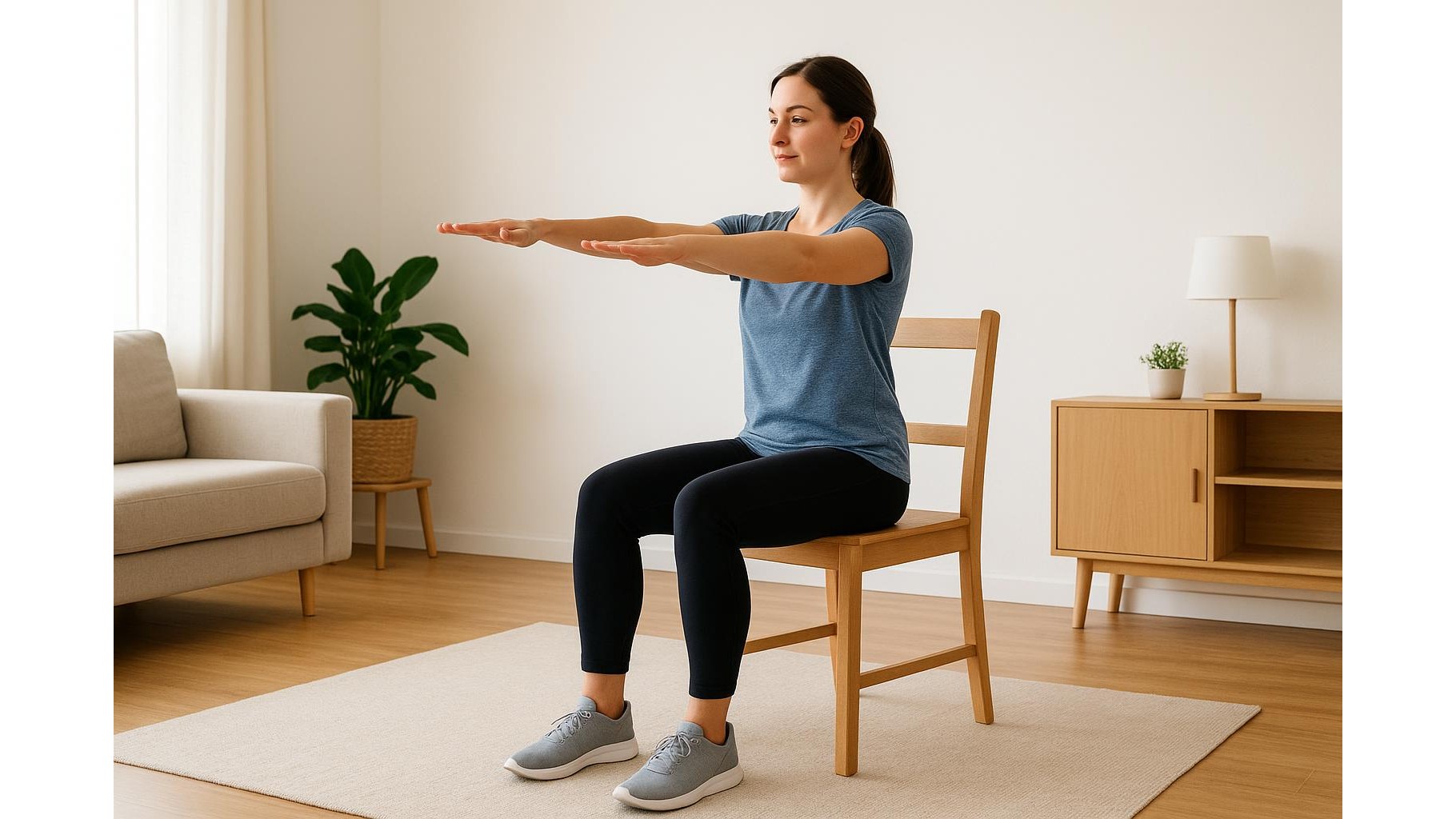 Beginner home workout for absolute newbies: 20-minute routine using only a wall and a chair