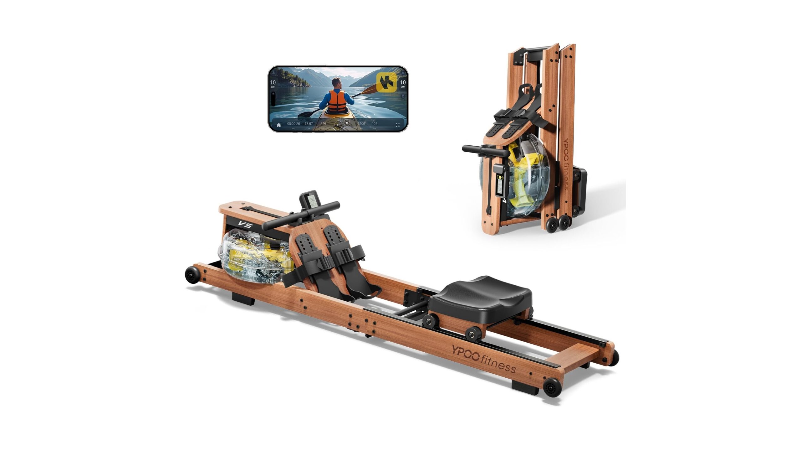 YPOO magnetic rowing machine, quiet foldable rower for home gym now at a strong Amazon deal