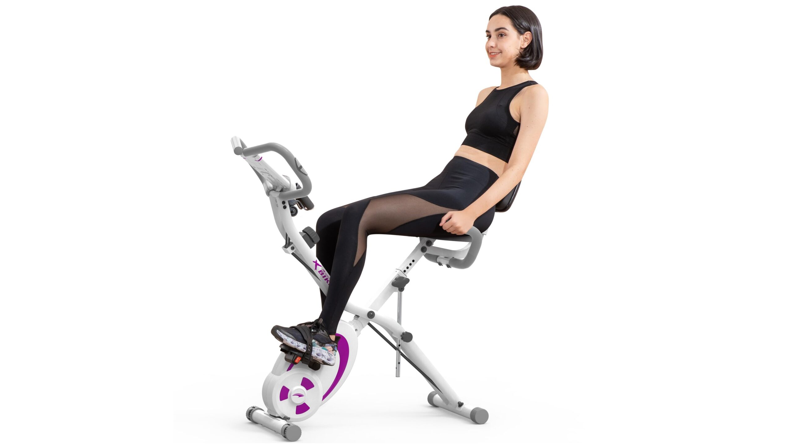 leikefitness folding stationary bike, recumbent indoor bike with arm bands at an attractive Amazon price