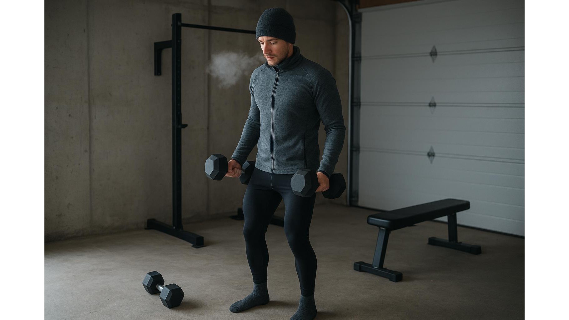 Home gym outfits for cold rooms: how to stay warm without overheating mid-workout