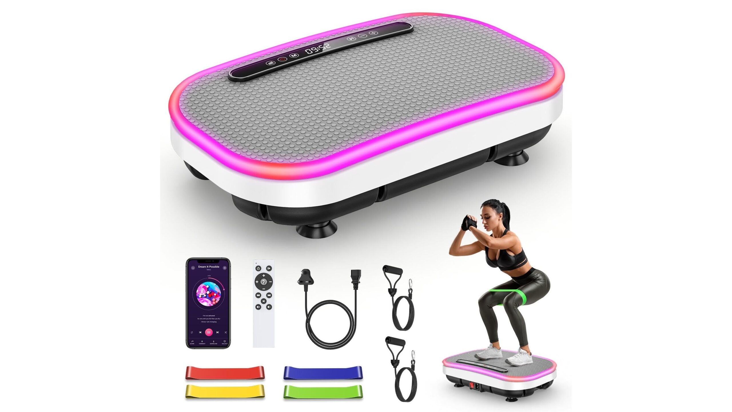 Vibration plate with bluetooth and remote control, a compact full body trainer on Amazon at a sharp price
