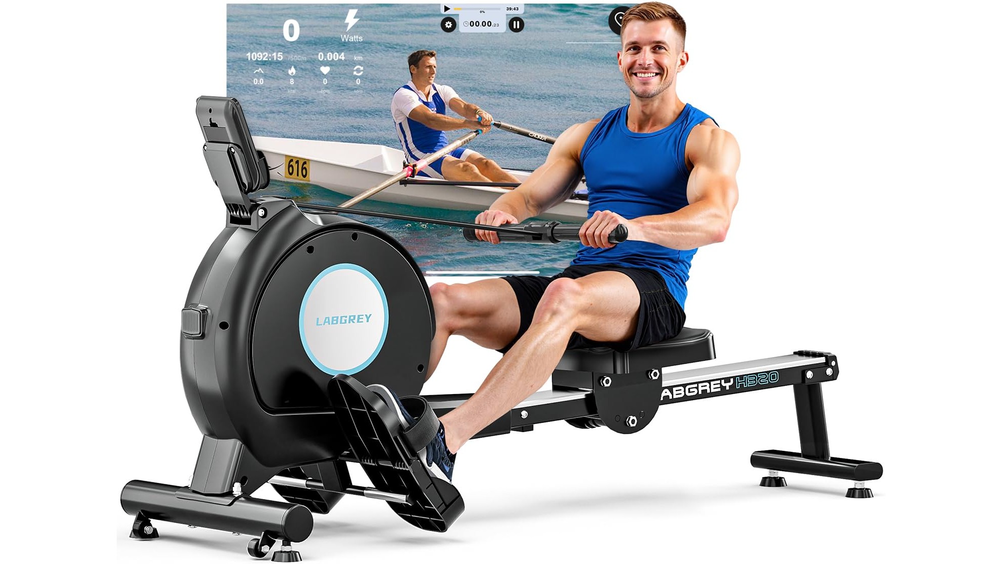 LABGREY magnetic rowing machine, quiet full-body cardio for the home gym on Amazon