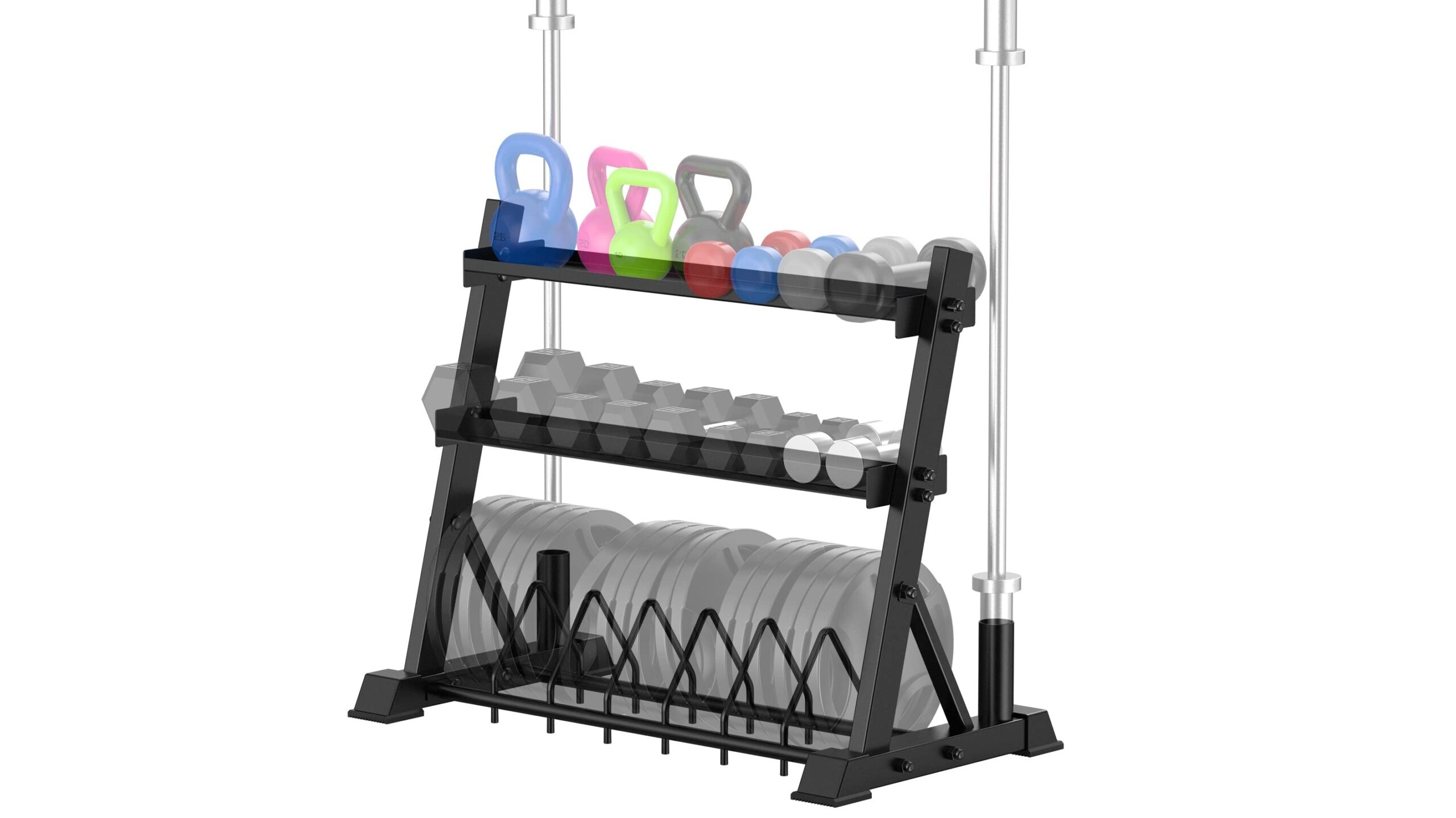 JX FITNESS 3-tier dumbbell rack, space-saving storage for a tidy home gym