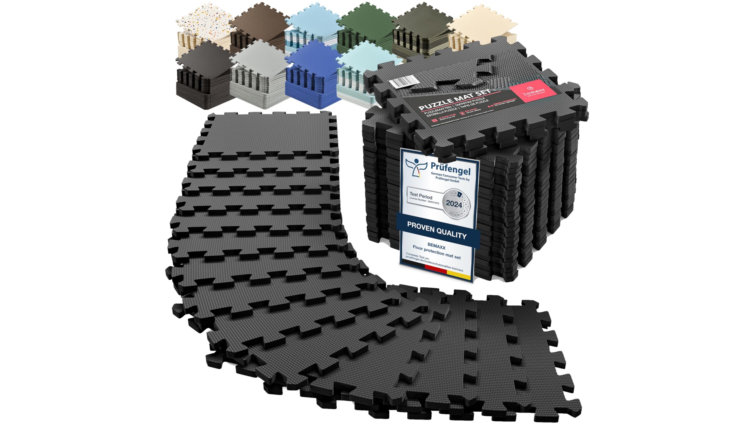 Interlocking soft foam floor mat set, 18 piece protective tiles for your home gym on Amazon