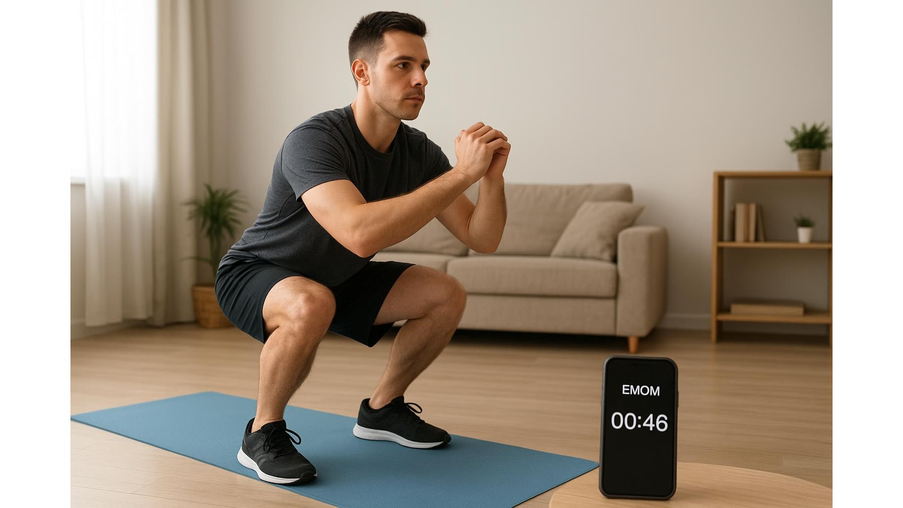 Bodyweight EMOM workout at home: a 30-minute routine for strength and cardio without equipment