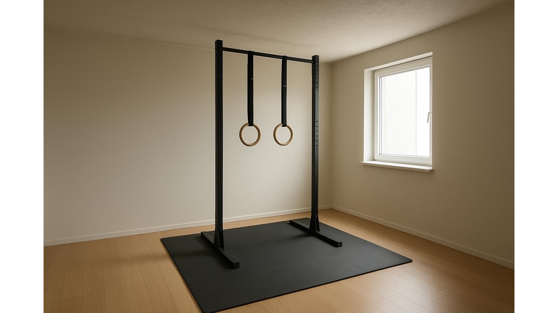 How to design a ceiling-mounted pull-up solution when you cannot drill into walls