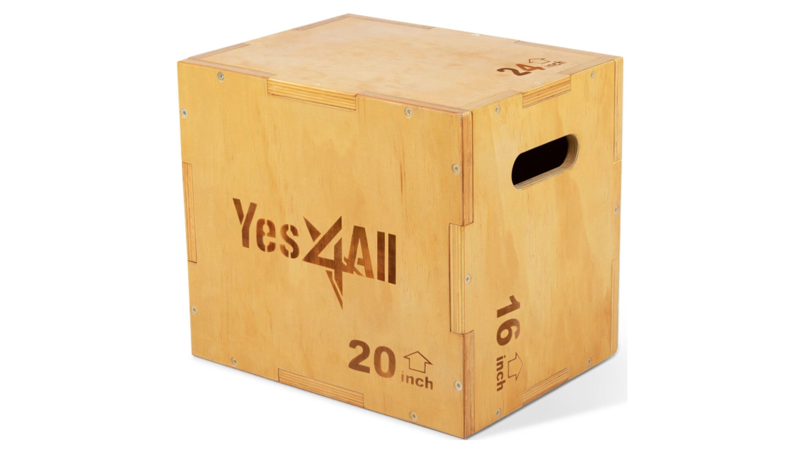 Yes4All 3 in 1 wooden plyo box, a solid jump platform for explosive home workouts on Amazon
