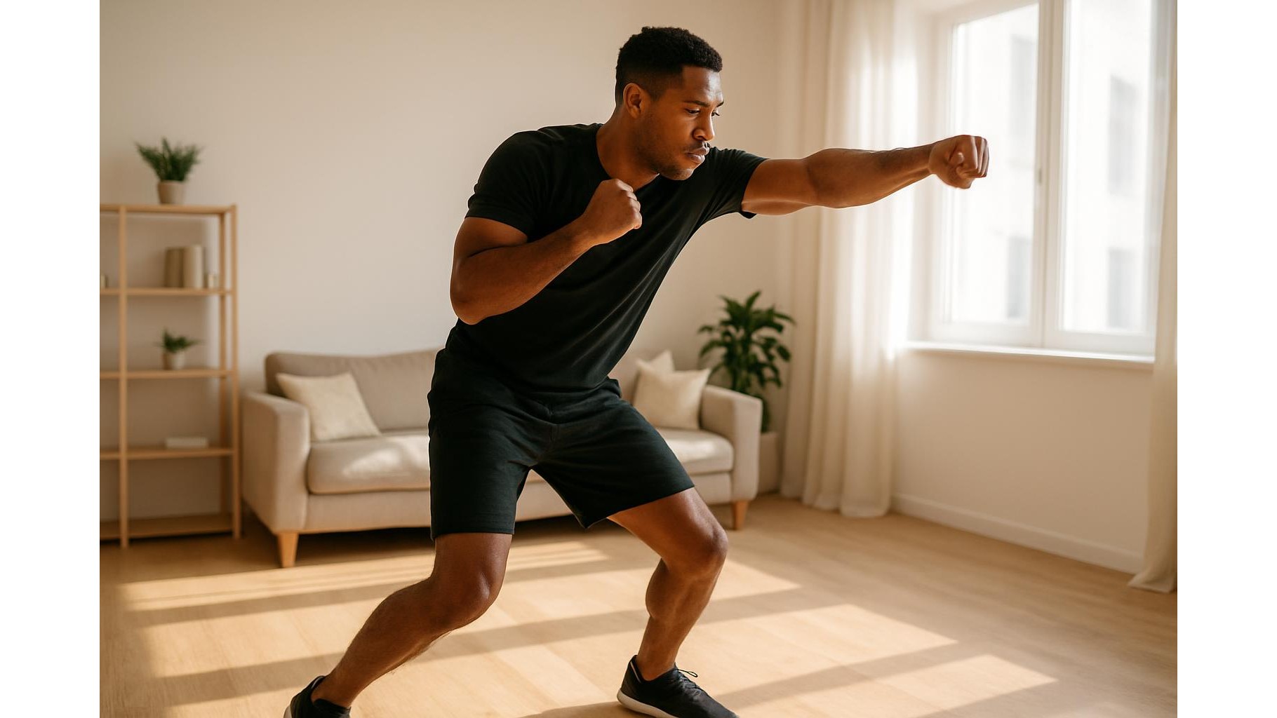 Shadow boxing at home for beginners: 20-minute routine for stress relief and cardio