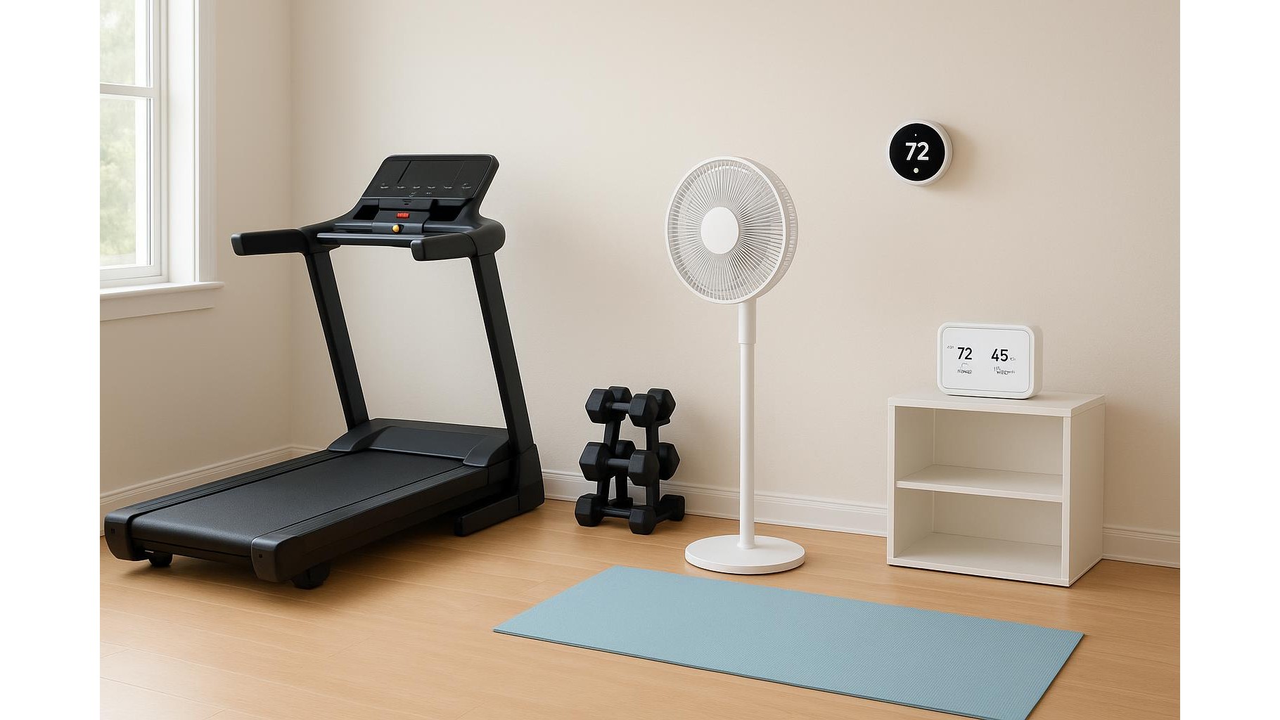 How to use a smart thermostat and air quality monitor to improve your home gym environment