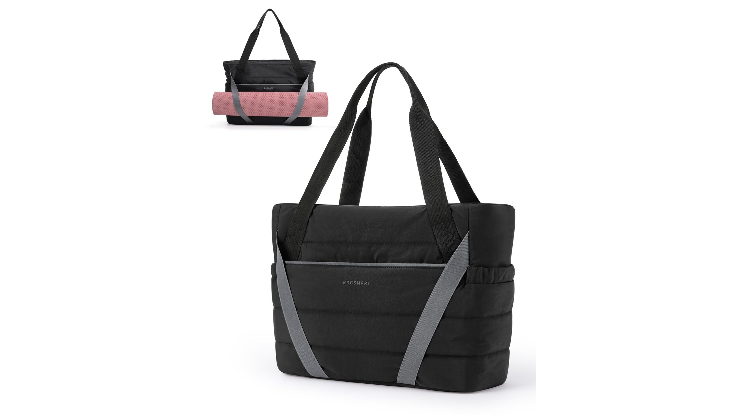 Bagsmart quilted tote, gym and yoga carry-all with mat straps in super value Amazon deal