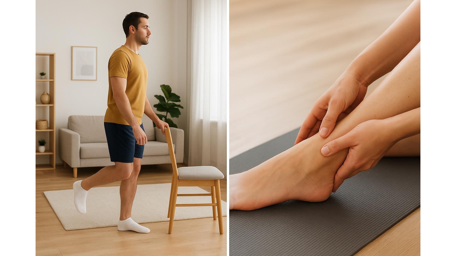 At-home calf and ankle care for better balance and safer home cardio