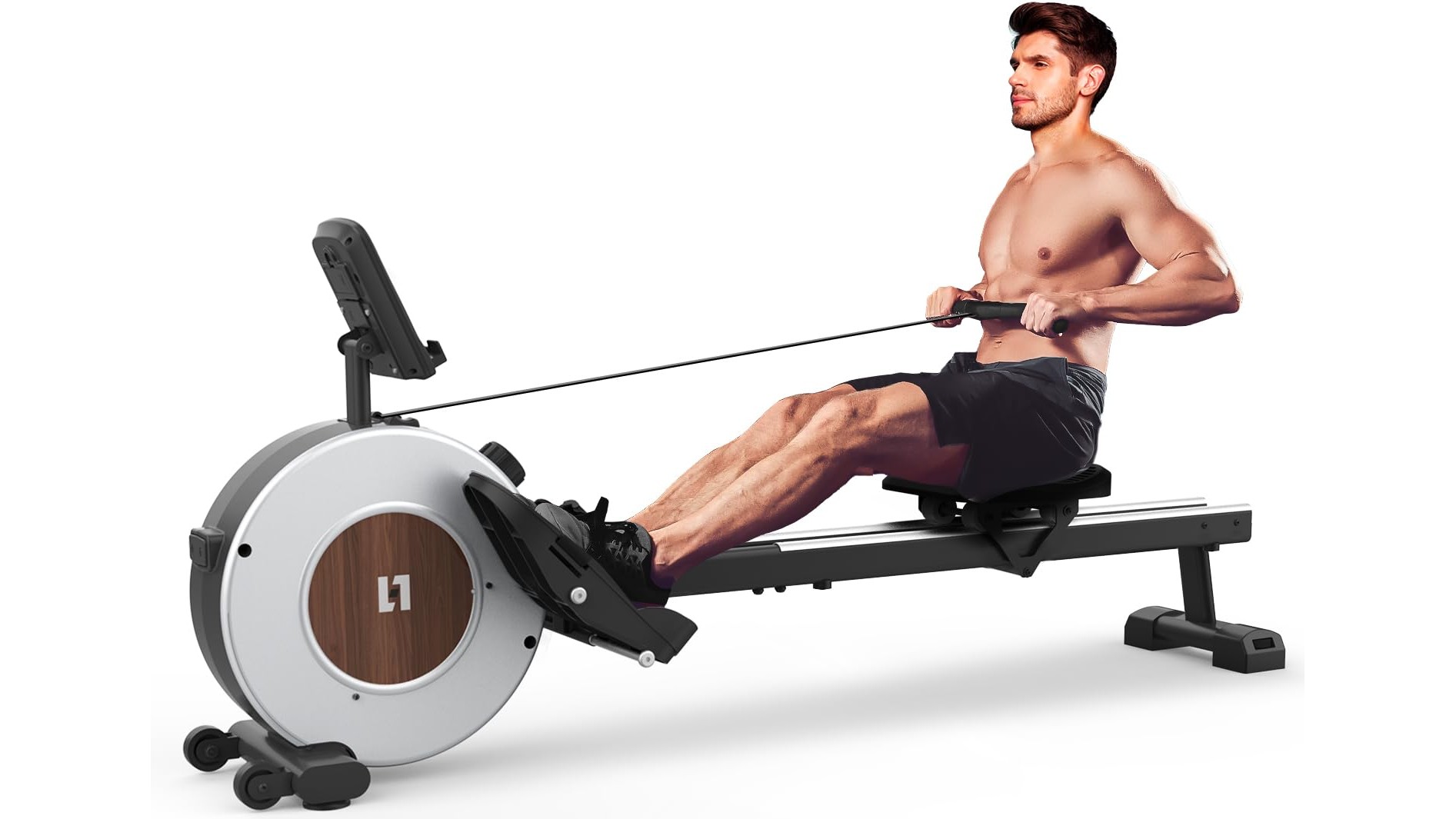 Neezee magnetic rowing machine, quiet home cardio with vertical storage on Amazon