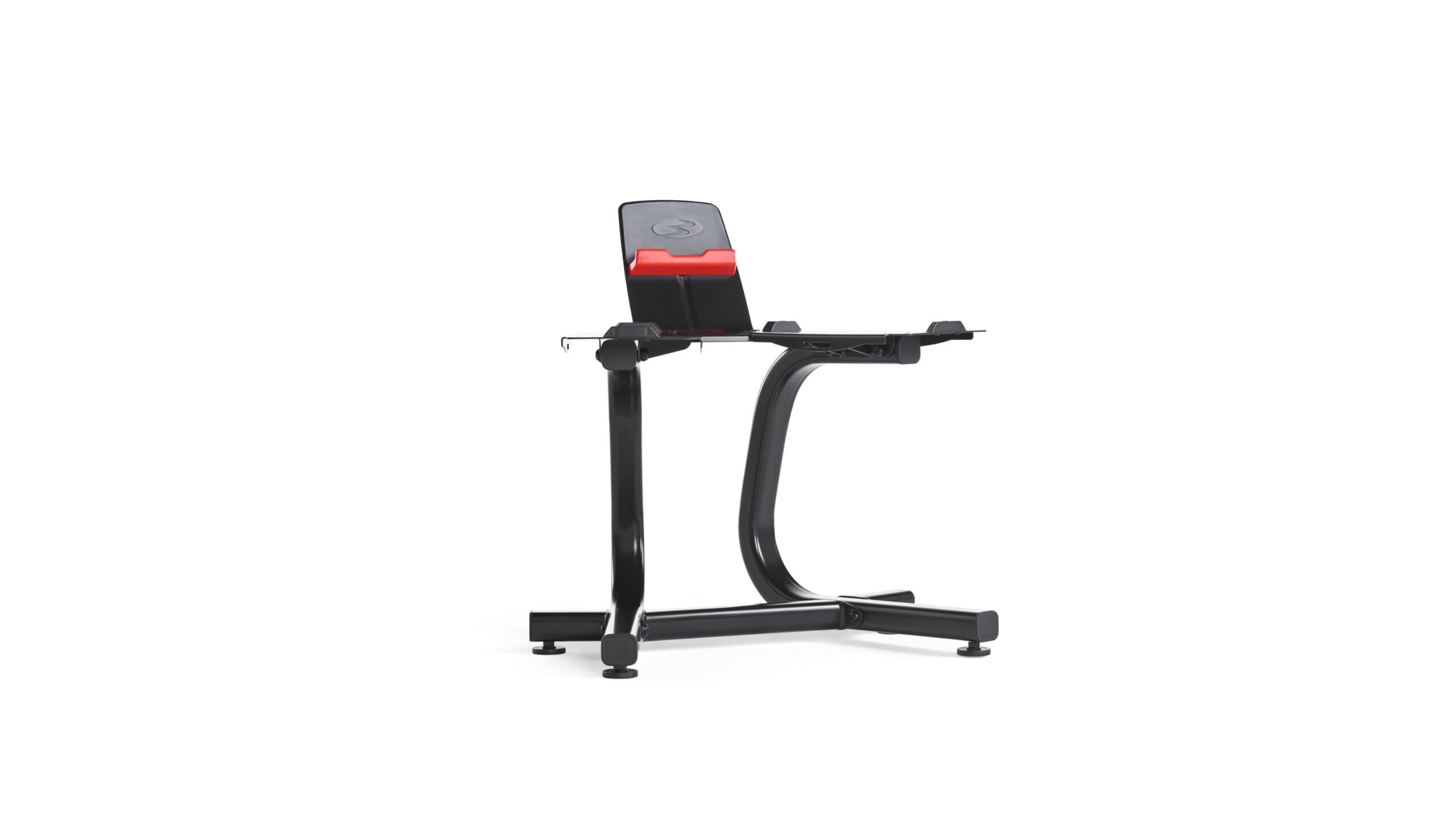 Bowflex dumbbell stand with media rack, a smart space-saving upgrade for your home weights on Amazon