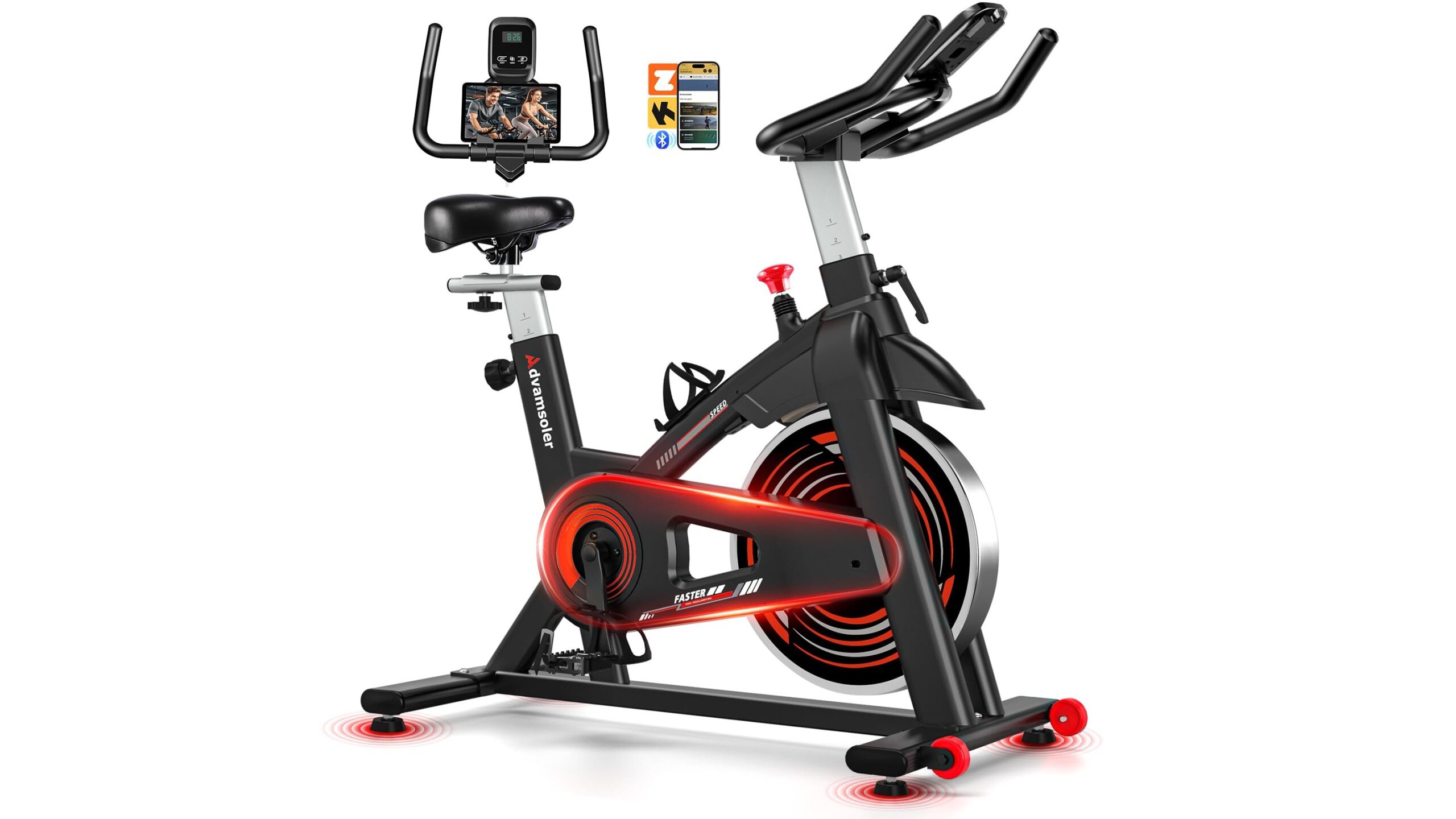 Advamsoler exercise bike for home use, smart app compatible spin bike now at an attractive Amazon price