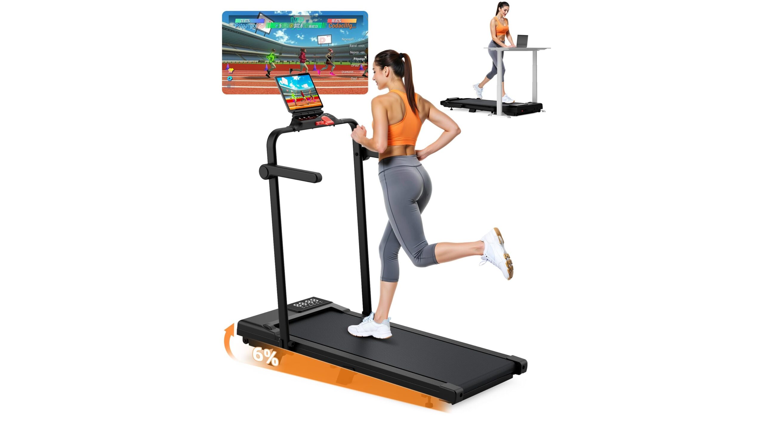 Incline walking pad with app control, a compact treadmill for home HIIT and desk cardio