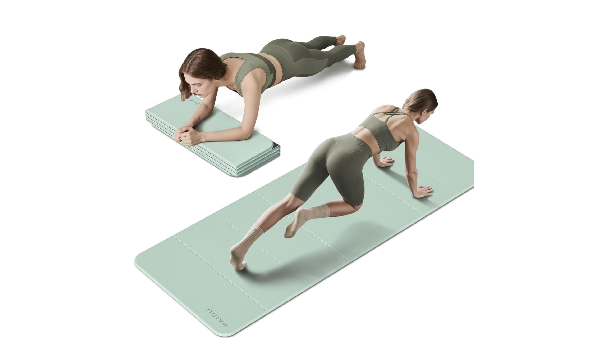 PAIDU foldable fitness yoga mat, extra-thick base for quiet and comfortable home workouts