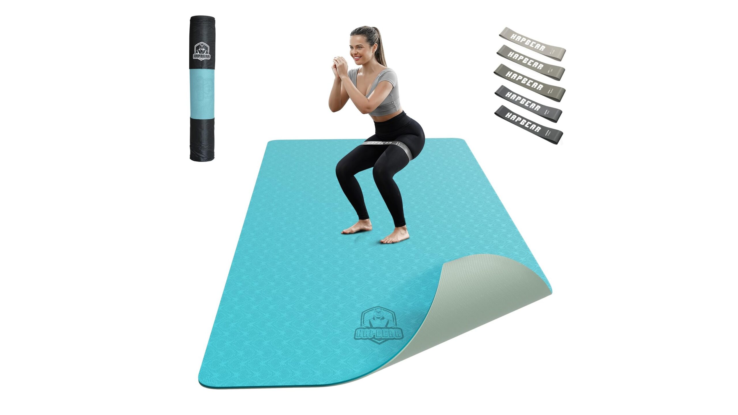 HAPBEAR large yoga mat, tappetone extralarge per trasformare il salotto in una sala fitness