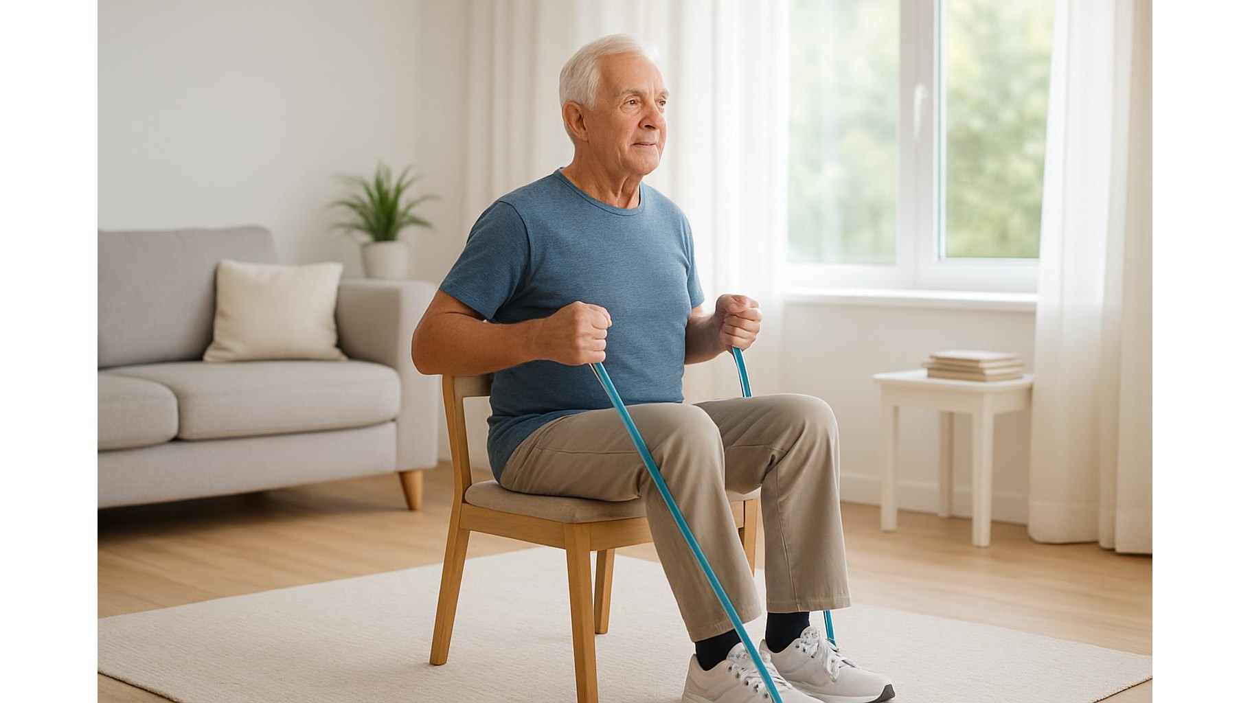 Seated resistance band workout for seniors: 30-minute full body routine at home