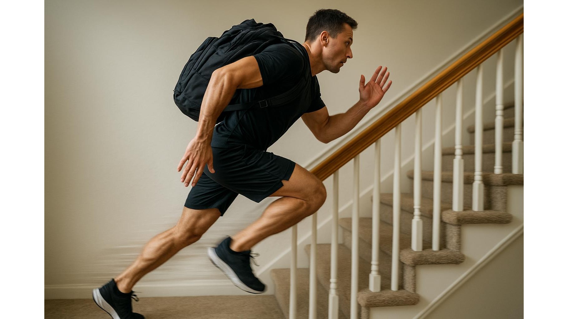 Explosive power at home: staircase and backpack workout to build speed and athleticism