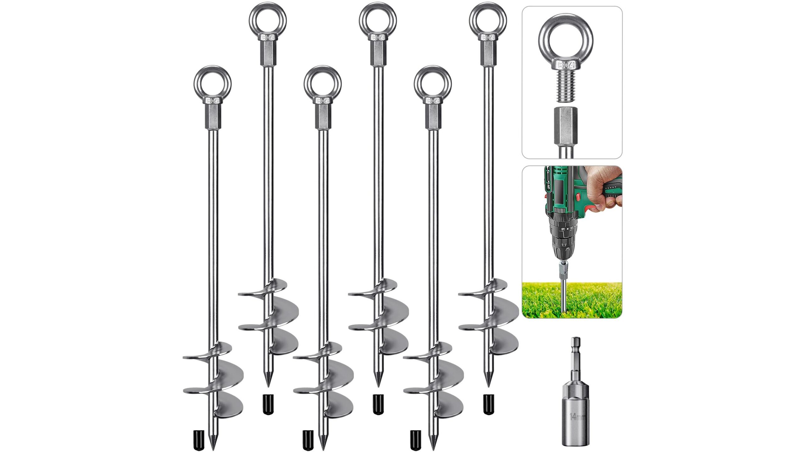 Insaga heavy duty ground anchors, extra safety for trampolines and outdoor fitness gear